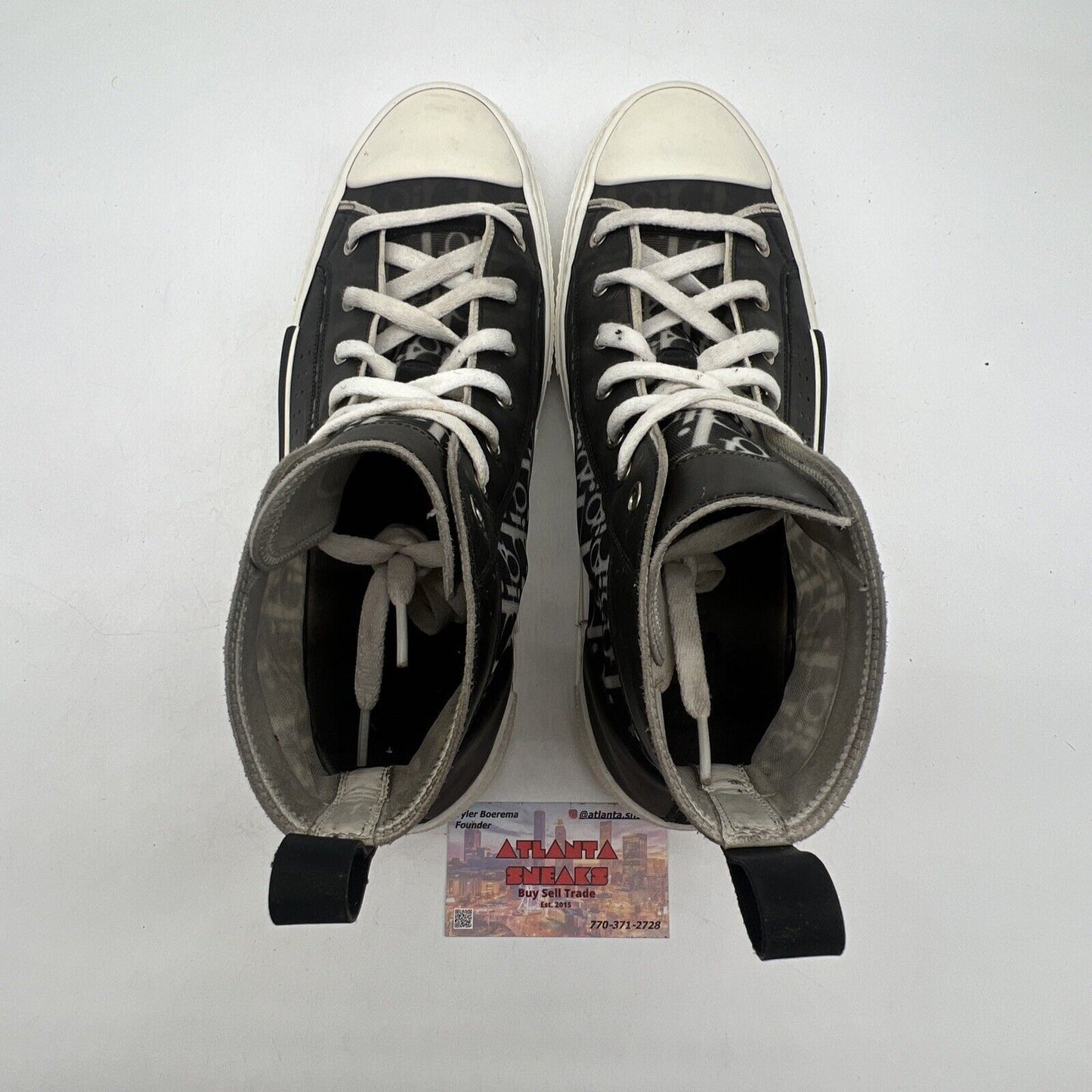 Size 10.5 - Dior B23 High Dior Oblique - Black White