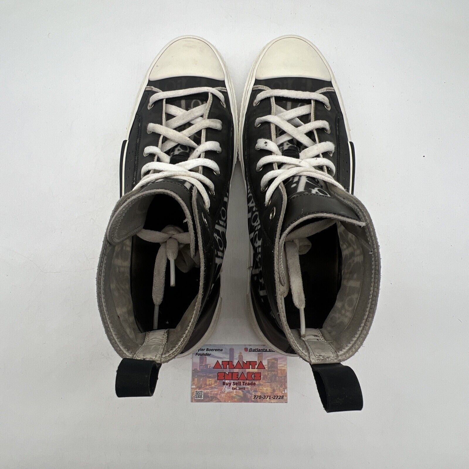 Size 10.5 - Dior B23 High Dior Oblique - Black White
