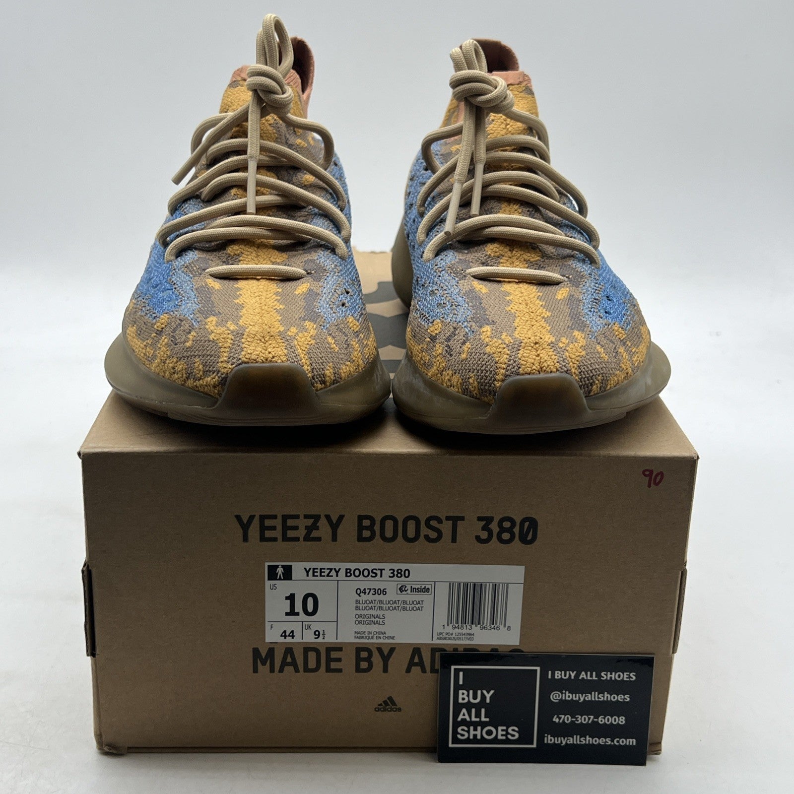 Size 10 - adidas Yeezy Boost 380 Blue Oat Non-Reflective (Q47306)