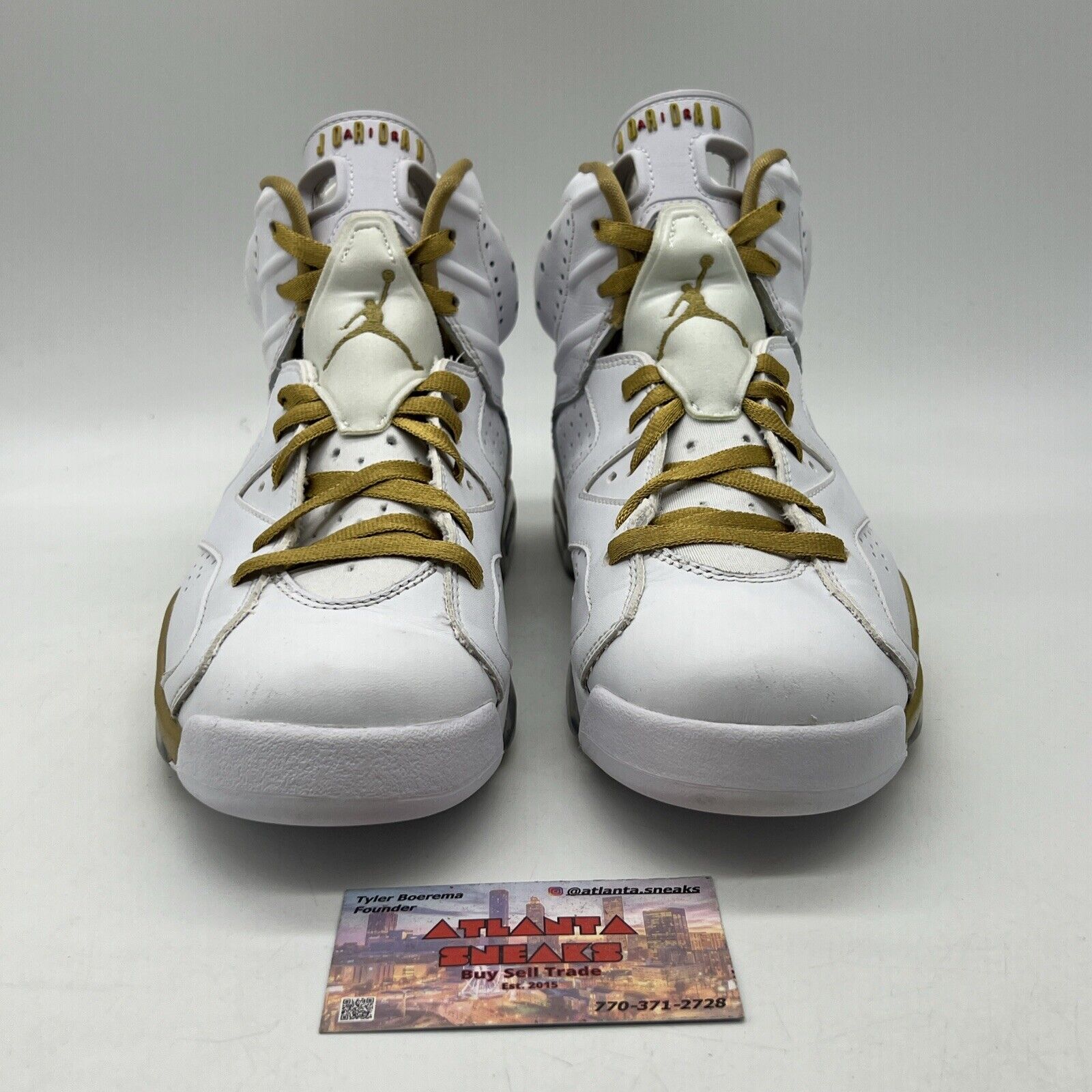 Size 8 - Air Jordan 6 Retro GMP White Gold Red Leather (384664-135)