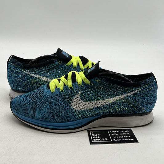 Size 12 - Nike Flyknit Racer Blue Glow (526628-402)