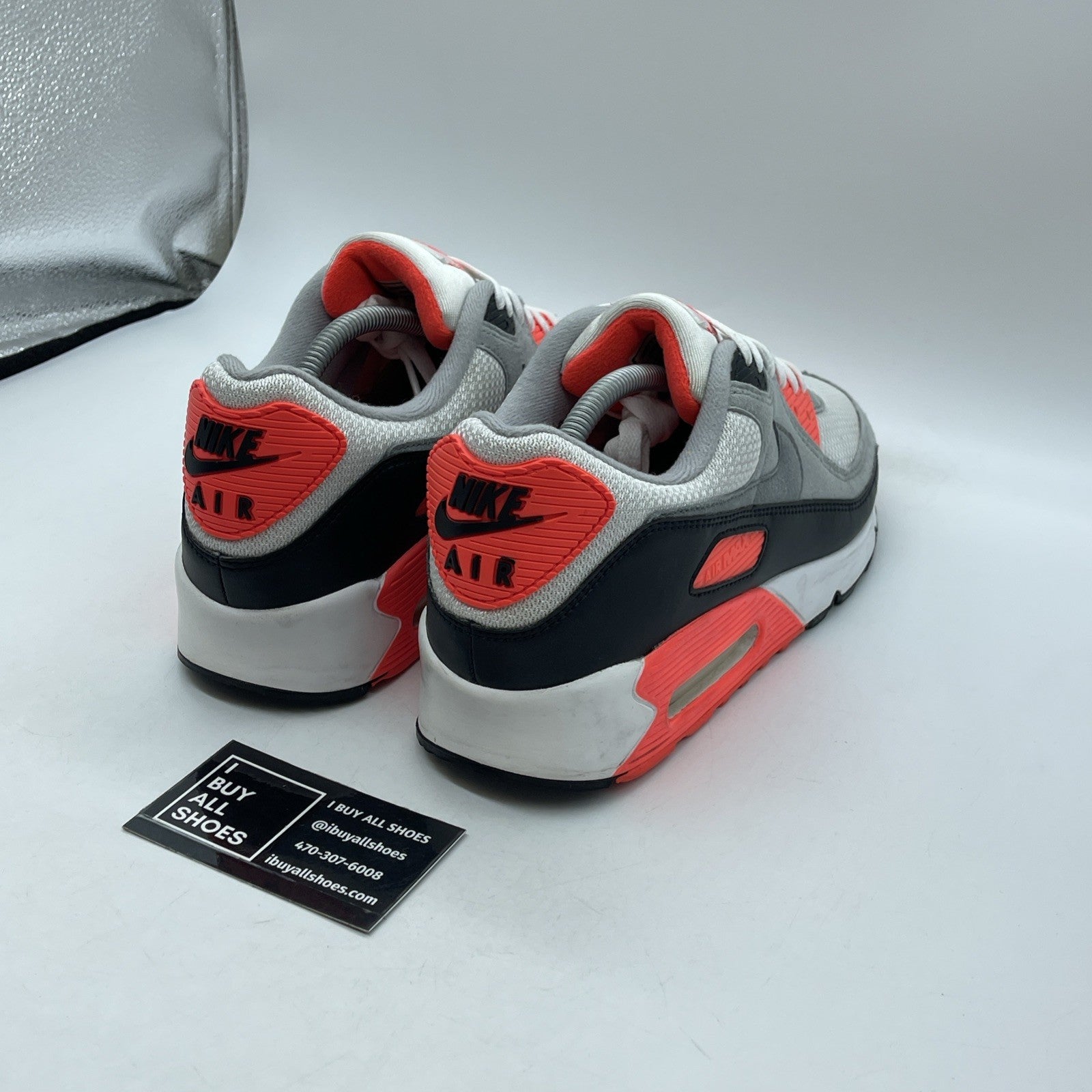 Size 10.5 - Nike Air Max 90 2020 Infrared Grey Black Suede Leather (CT1685-100)