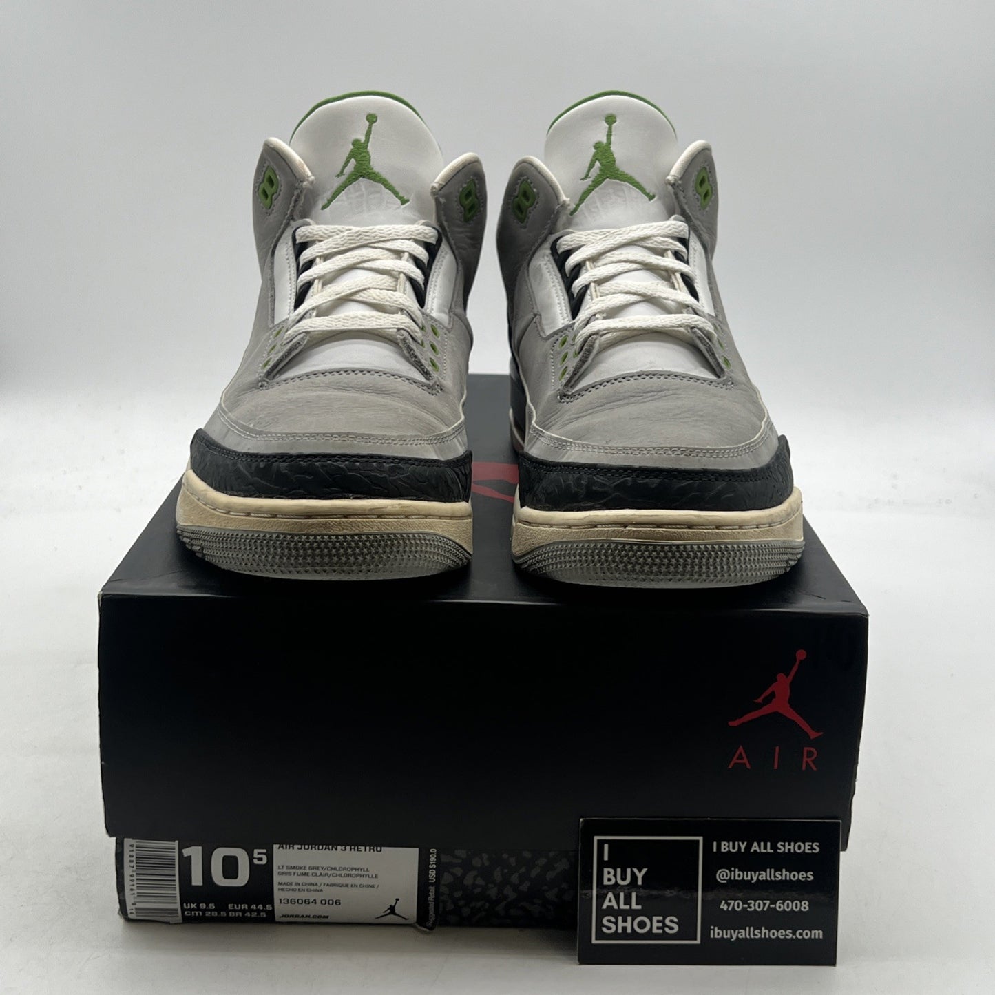 Size 10.5 - Air Jordan 3 Retro Chlorophyll (136064-006)