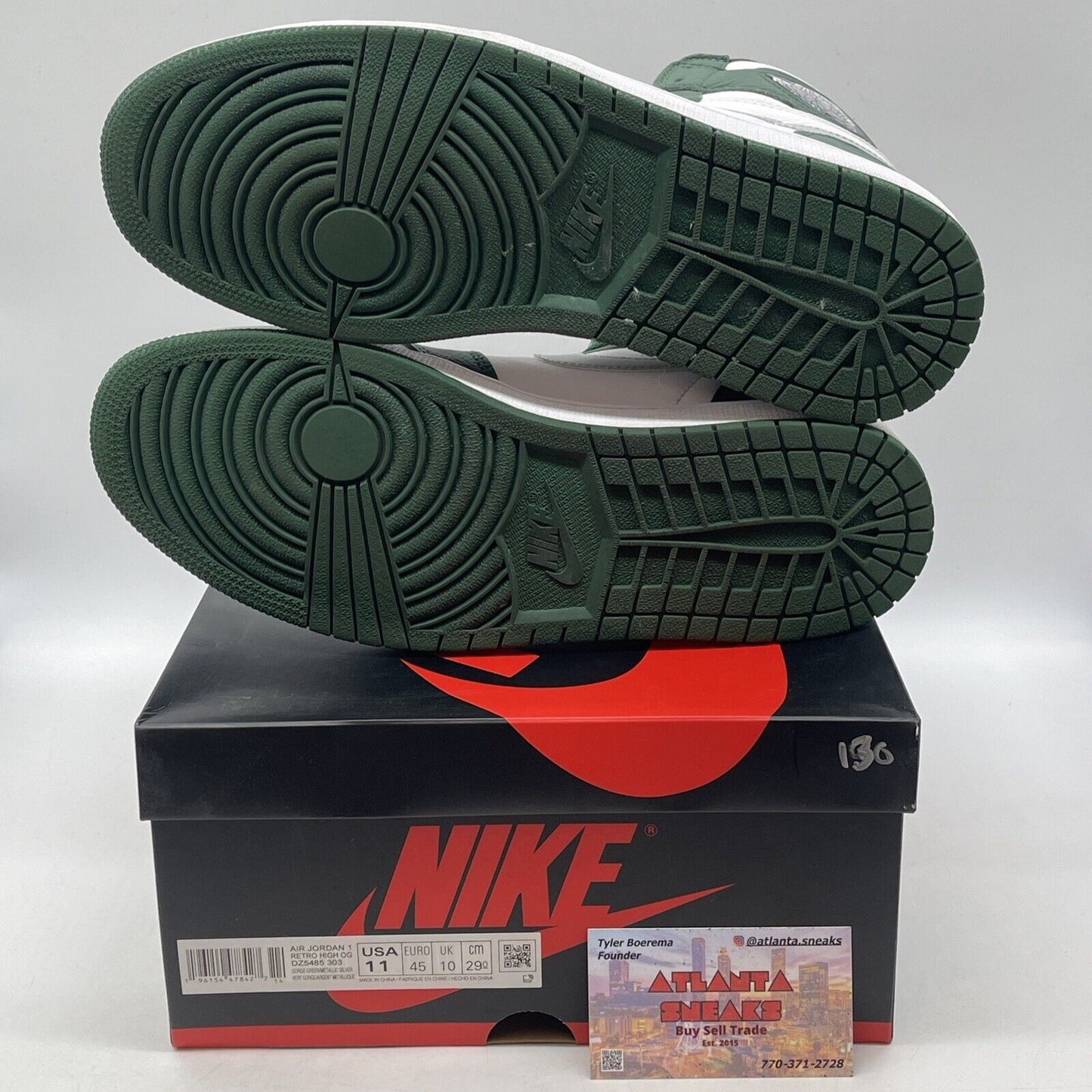 Size 11 - Jordan 1 Retro OG High Gorge Green White Silver (DZ5485-303)