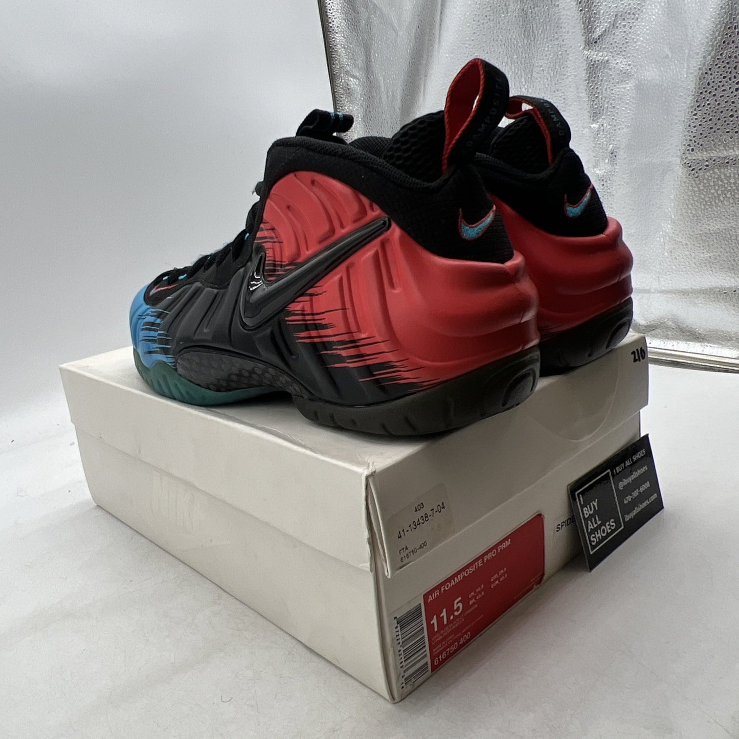 Size 11.5 - Nike Air Foamposite Pro Spider-Man (616750-400)