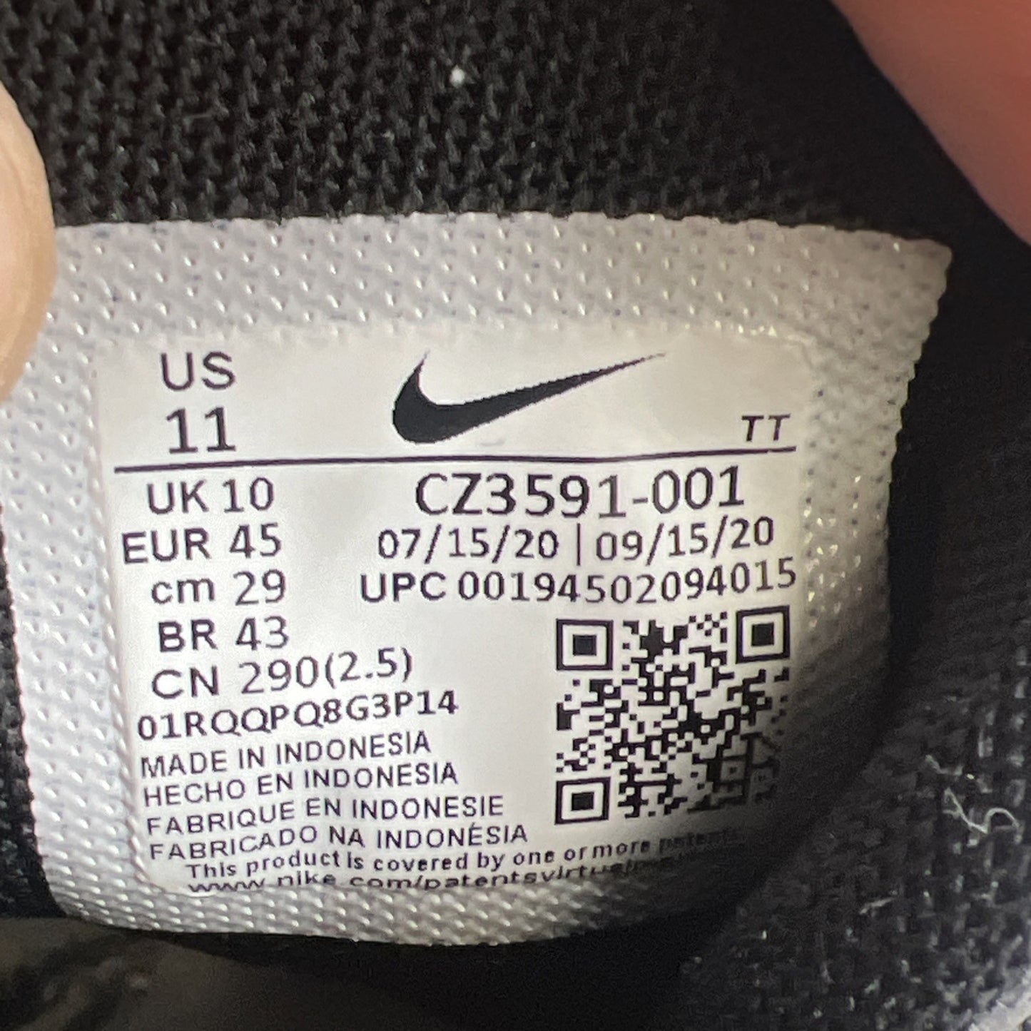 Size 11 - Nike Air Max 95 NDSTRKT Black Reflective (CZ3591-001)