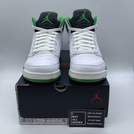 Size 8W - Air Jordan 5 Retro Lucky Green Black White Leather (DD9336-103)