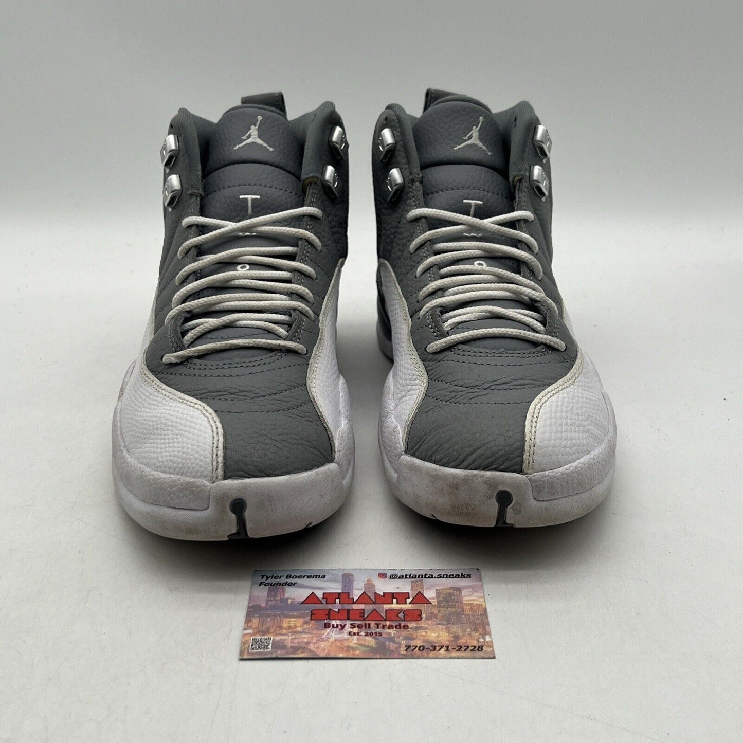 Size 10 - Jordan 12 Stealth 2022 White Grey Leather (CT8013-015)