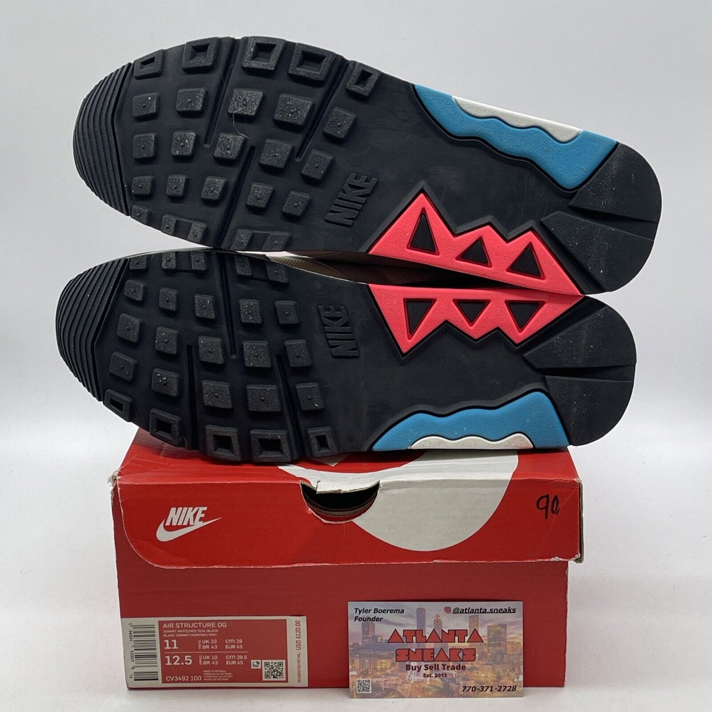 Size 11 - Nike Air Structure Triax 91 OG 2021 Neo Teal Suede Leather (CV3492-100