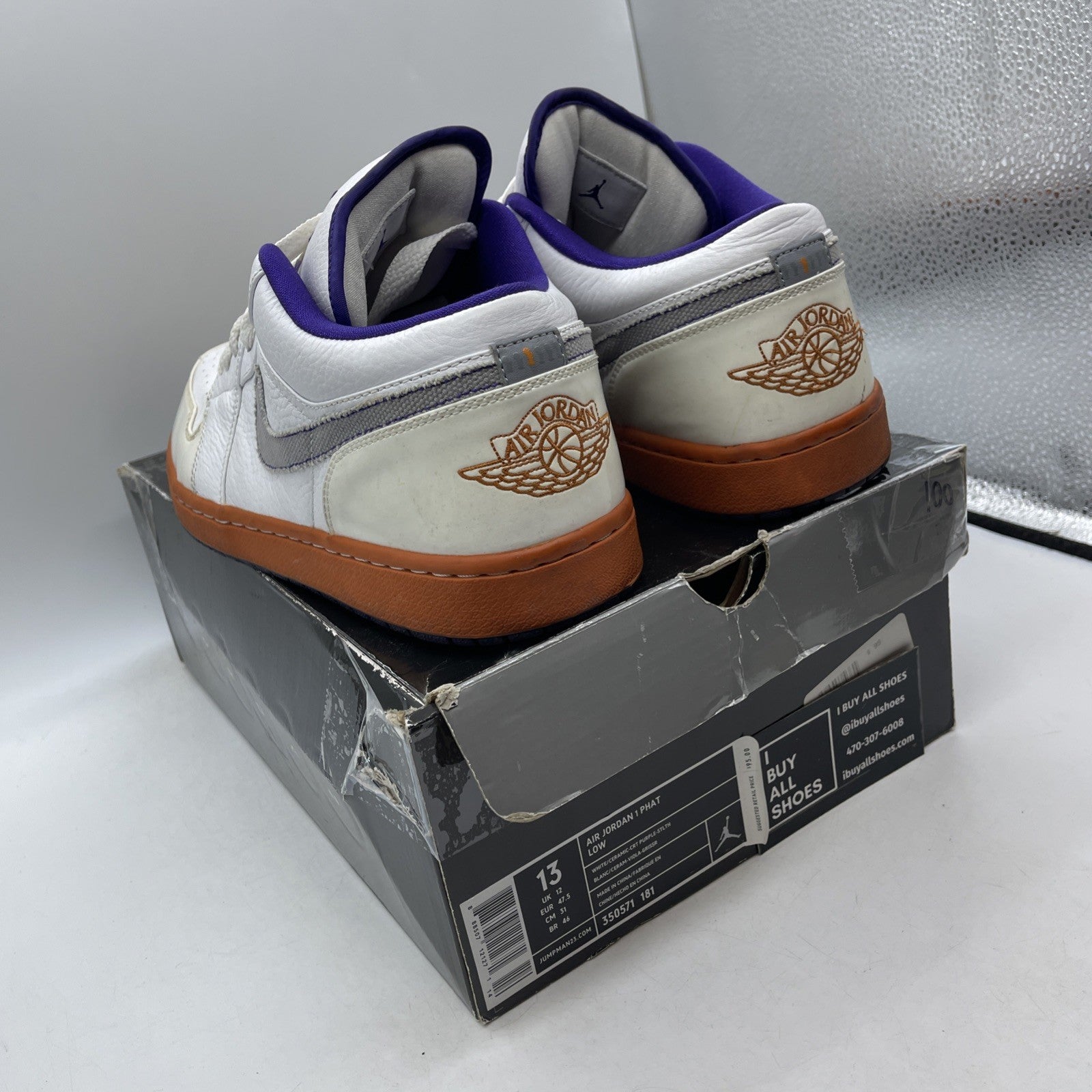 Size 13 - Air Jordan 1 Phat Low Lakers (350571-181)