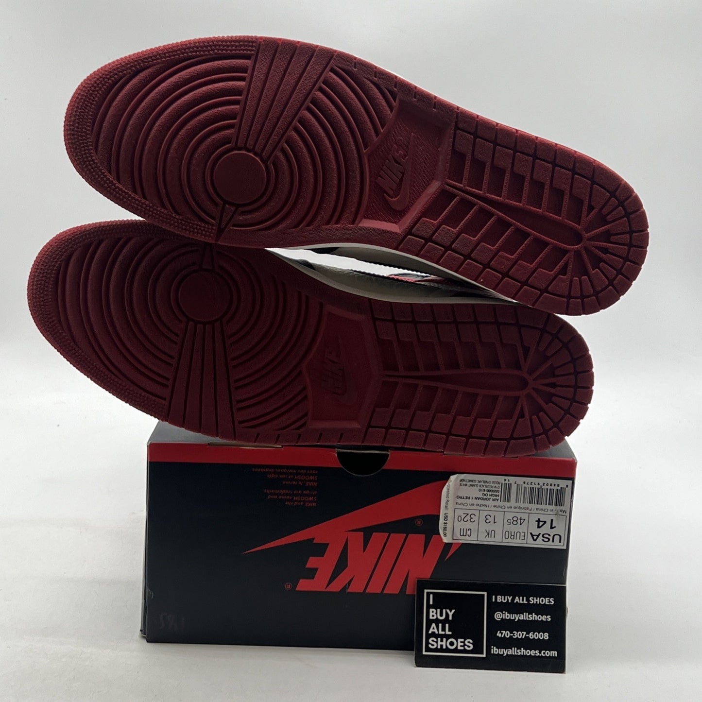 Size 14 - Air Jordan 1 Retro OG High Bred Toe (555088-610)