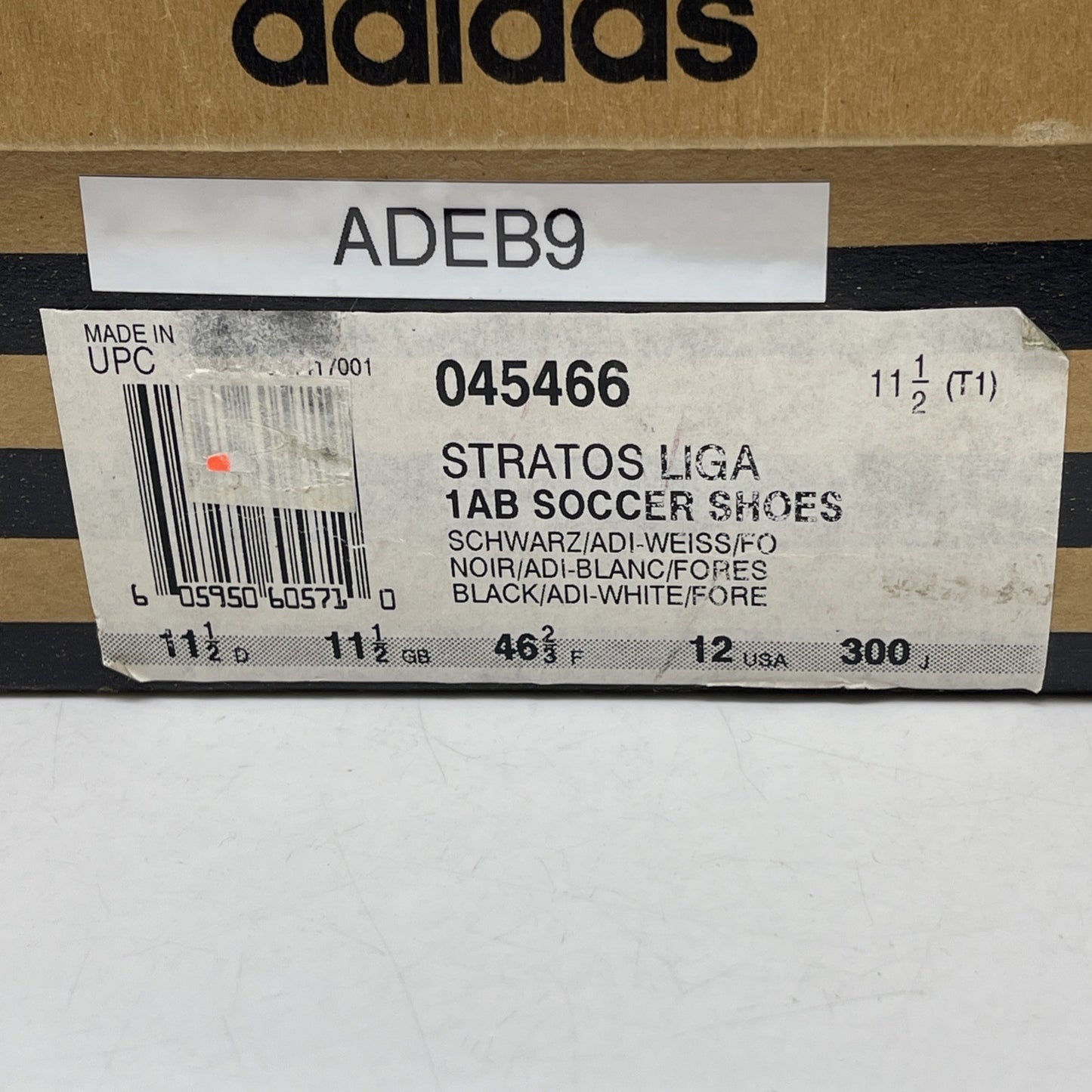 Size 12 - Adidas Stratos Cup Liga 1AB JR soccer shoes Leather (045466)