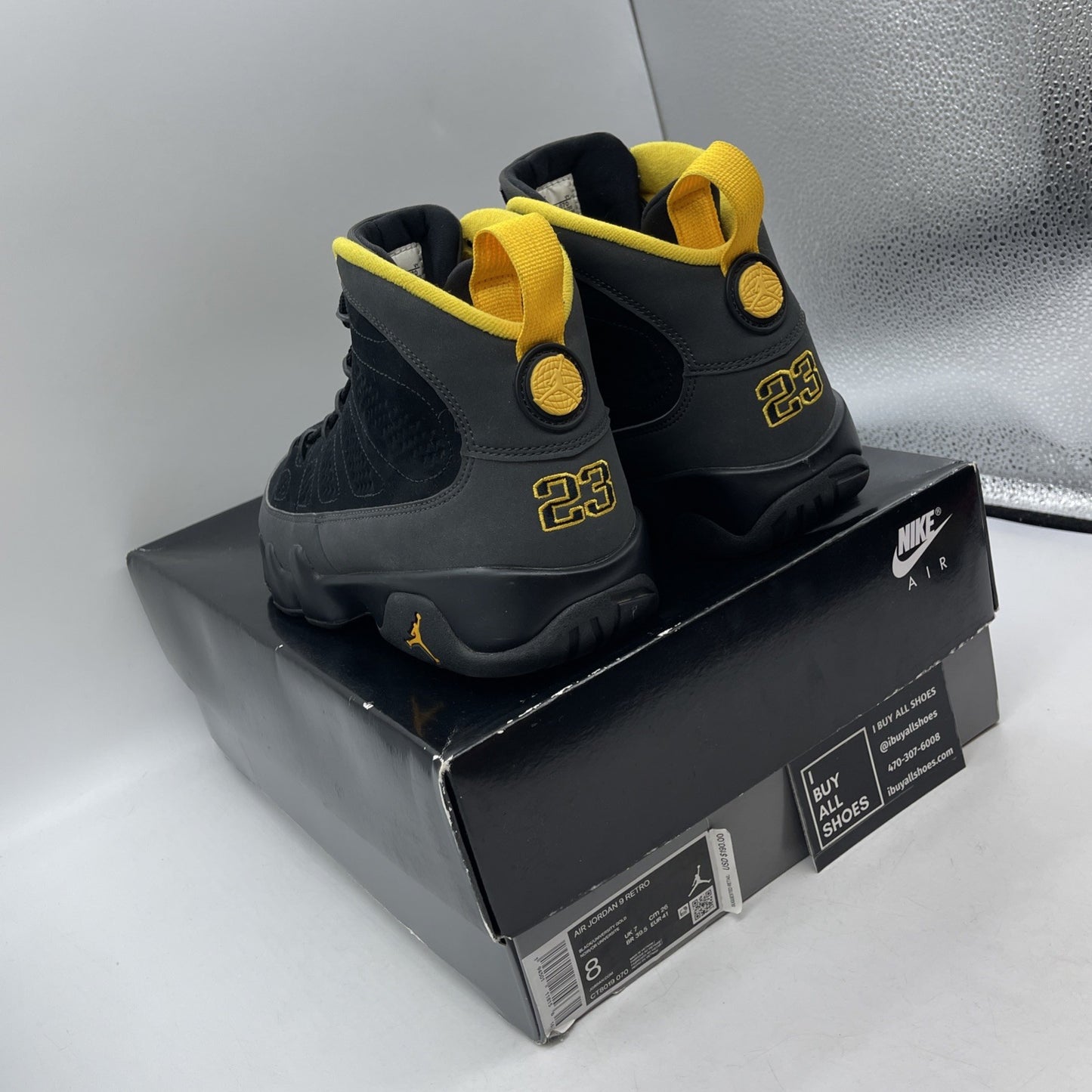 Size 8 - Air Jordan 9 Retro Black (CT8019-070)