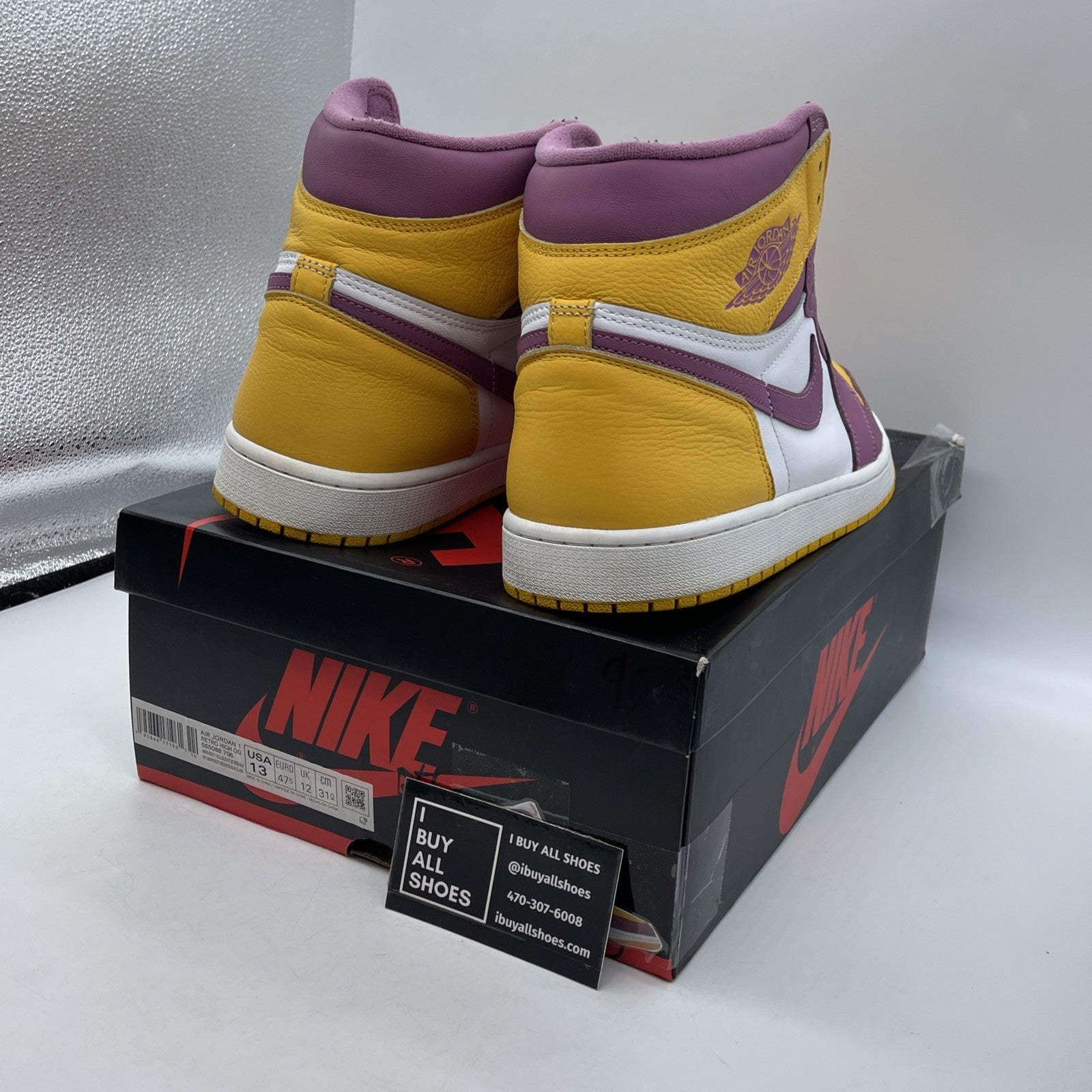 Size 13 - Jordan 1 Retro High OG Brotherhood Yellow White Leather (555088-706)