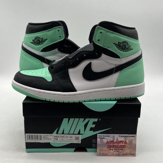 Size 12 - Air Jordan 1 Retro OG High Green Glow White Black Leather.(DZ5495-130)