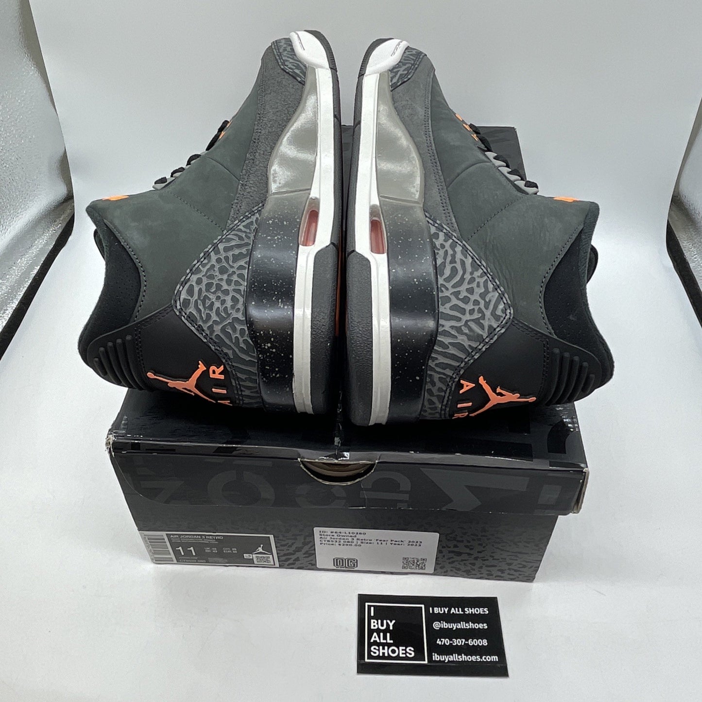 Size 11 - Jordan 3 Retro 2023 Mid Fear Black Grey Orange Suede (CT8532-080)
