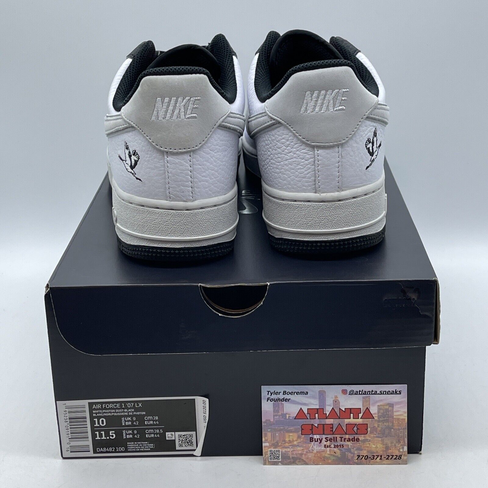 Size 10 - Nike Air Force 1 '07 LX Crane White Black Grey Red Suede (DA8482-100)