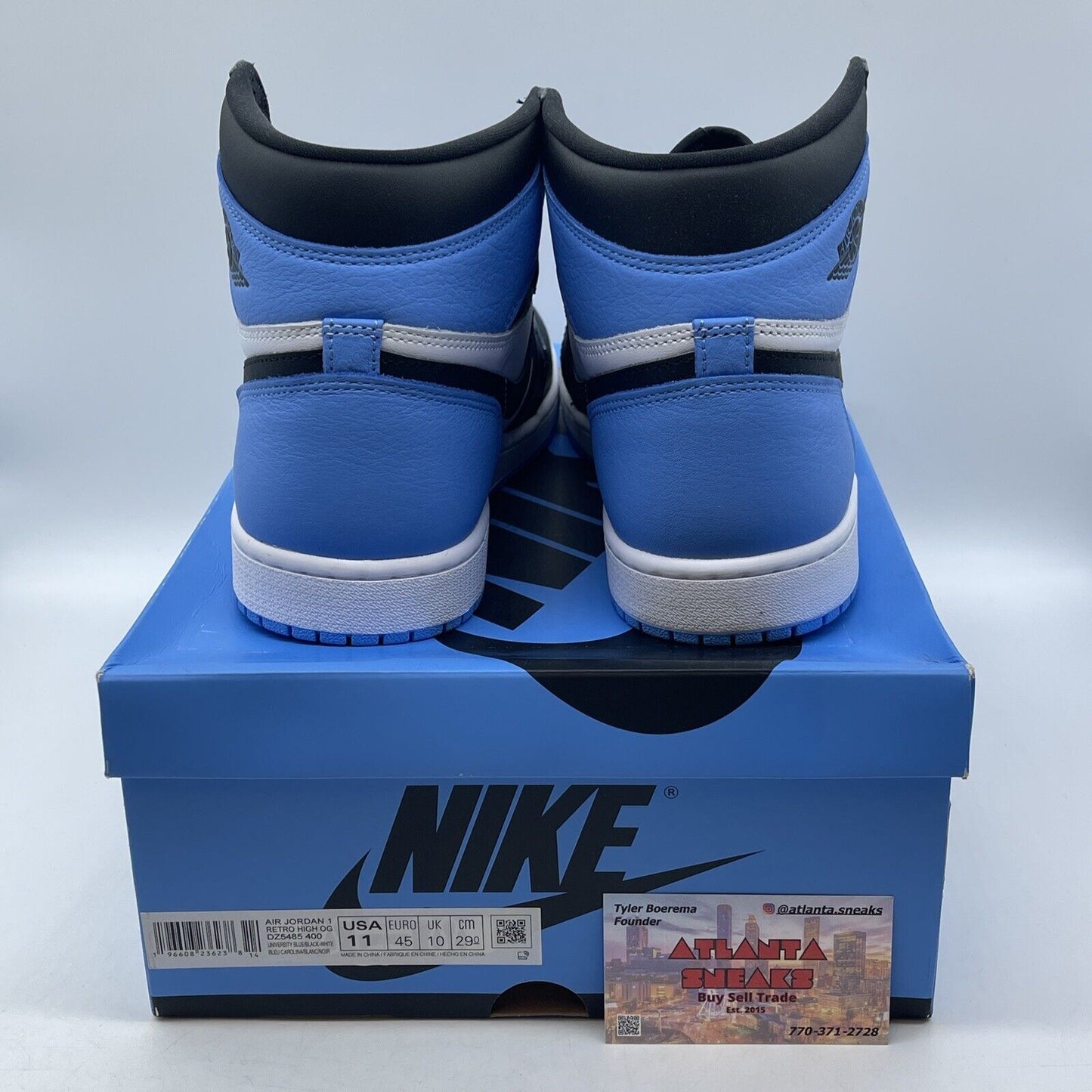 Size 11 - Jordan 1 Retro OG High UNC Toe White Black Blue Leather (DZ5485-400)