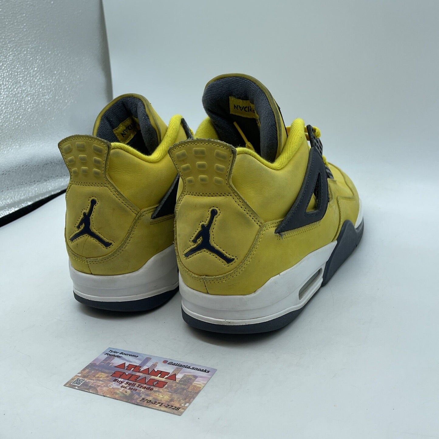 Size 12 - Jordan 4 Retro Mid Lightning Yellow Black Suede Leather (CT8527-700)