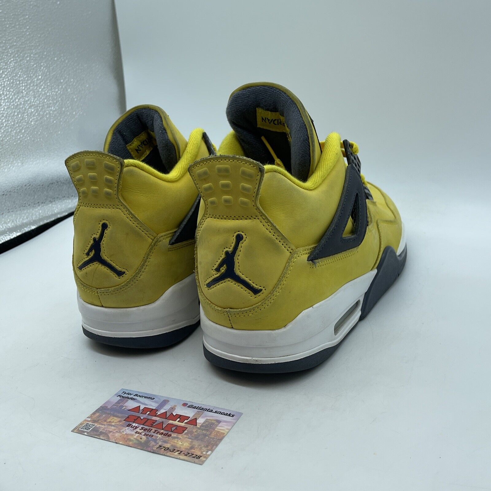 Size 12 - Jordan 4 Retro Mid Lightning Yellow Black Suede Leather (CT8527-700)