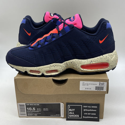 Size 10.5 - Nike Air Max 95 EM Beaches of Rio Blue Pink Suede (554971-164)