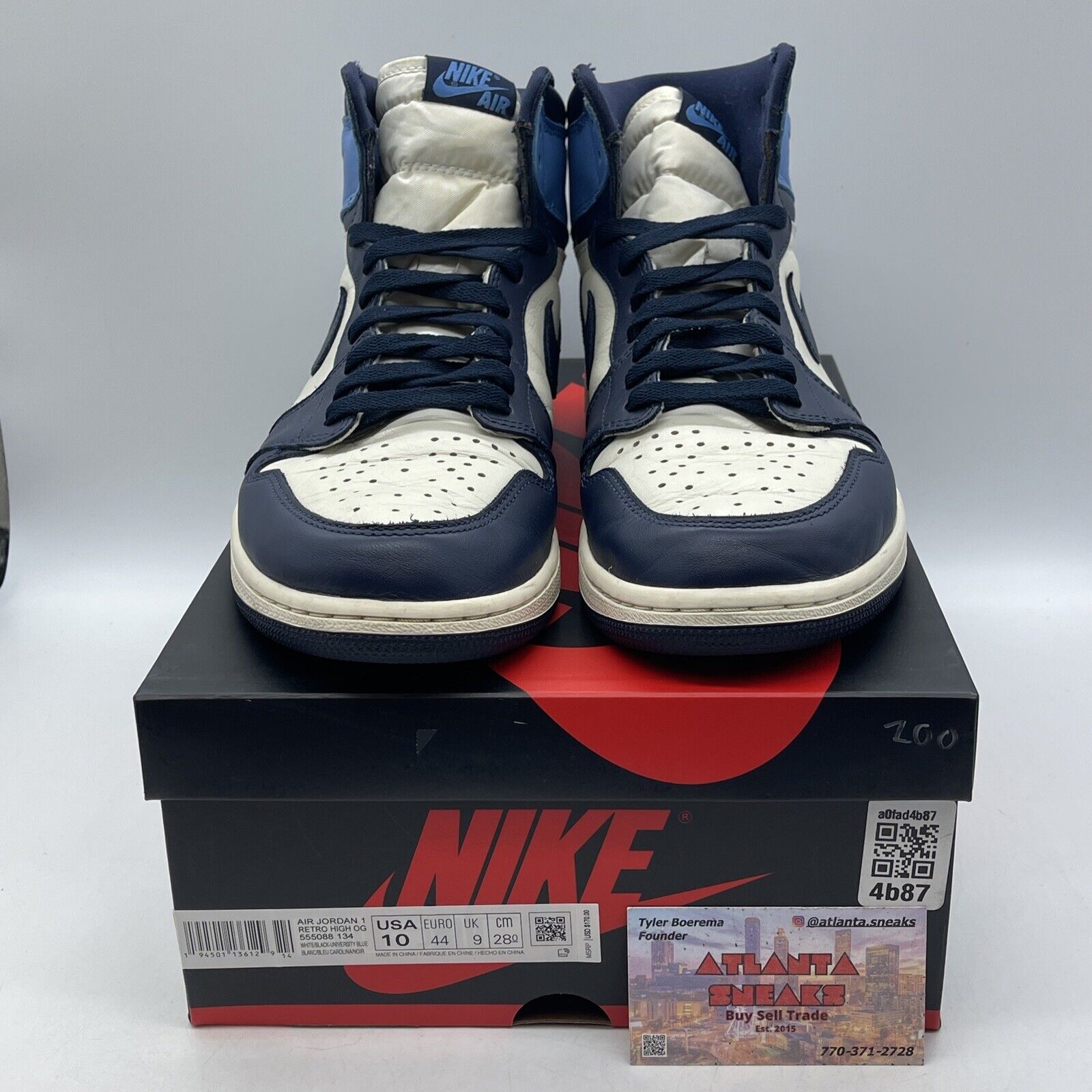 Size 10 - Jordan 1 Retro OG High University Blue White Leather (555088-134)