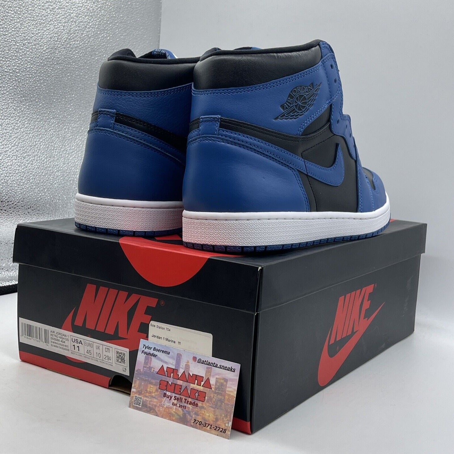 Size 11 - Jordan 1 Retro OG High Dark Marina Blue White Black (555088-404)