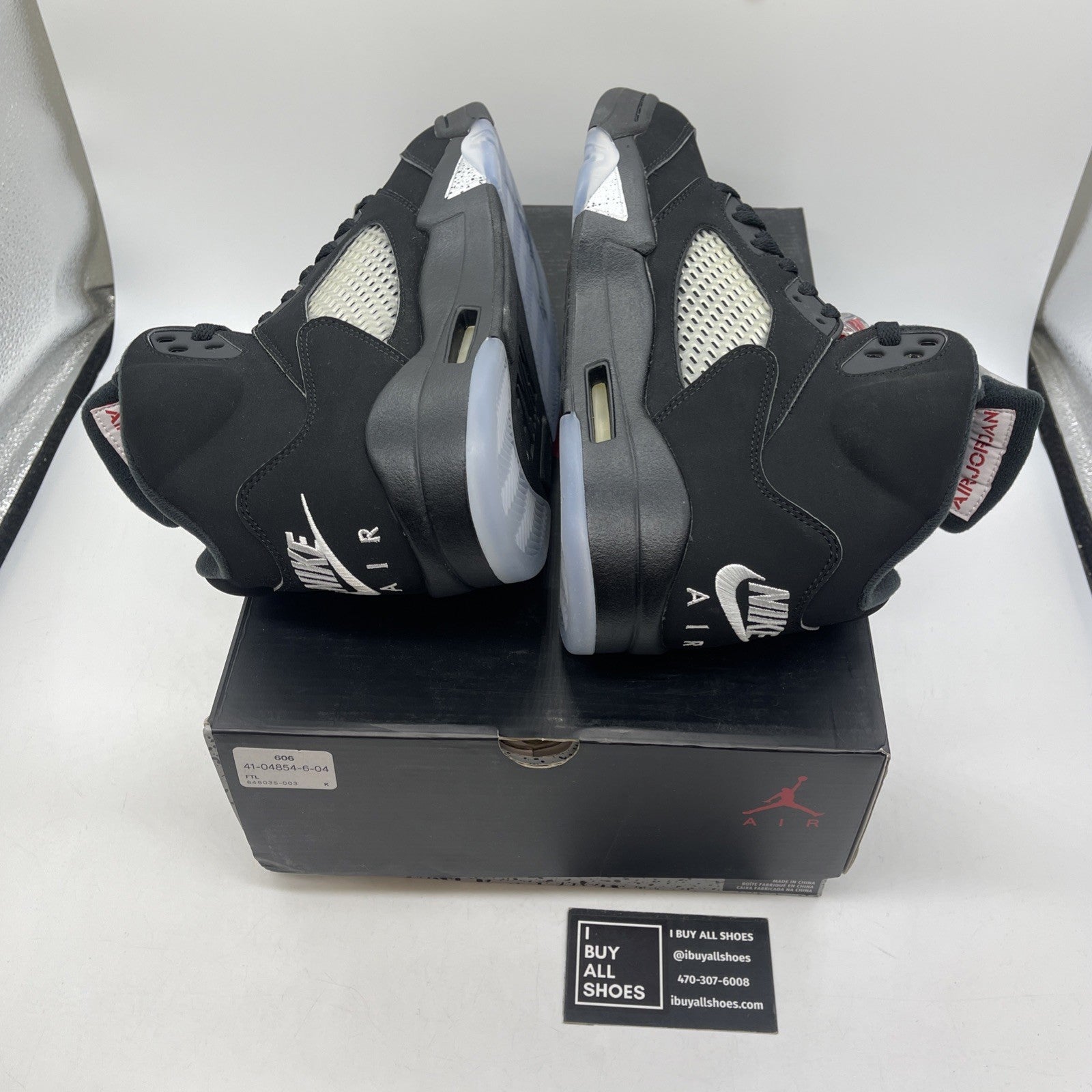 Size 9.5 - Jordan 5 OG Mid Metallic Silver Black Suede (845035-003)
