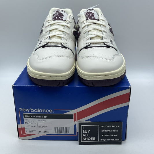Size 10.5 - New Balance Aimé Leon Dore x 550 Purple White Leather (BB550AR1)