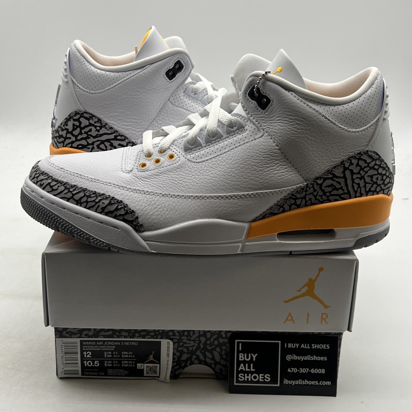 Size 12 - Air Jordan 3 Retro Laser Orange W (CK9246-108)