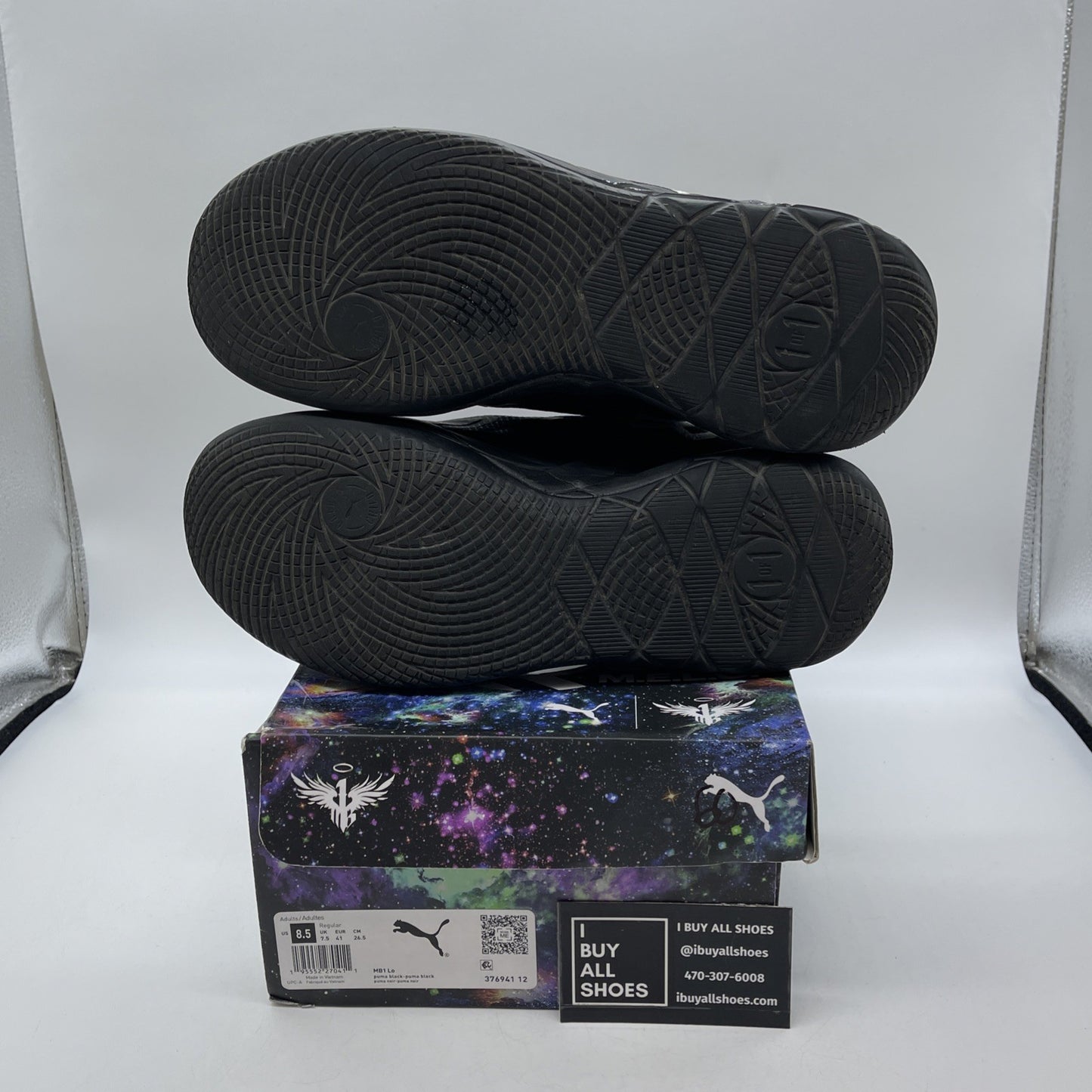Size 8.5 - PUMA MB.01 Lo Team Colors Black Grey Suede Leather (376941-12)