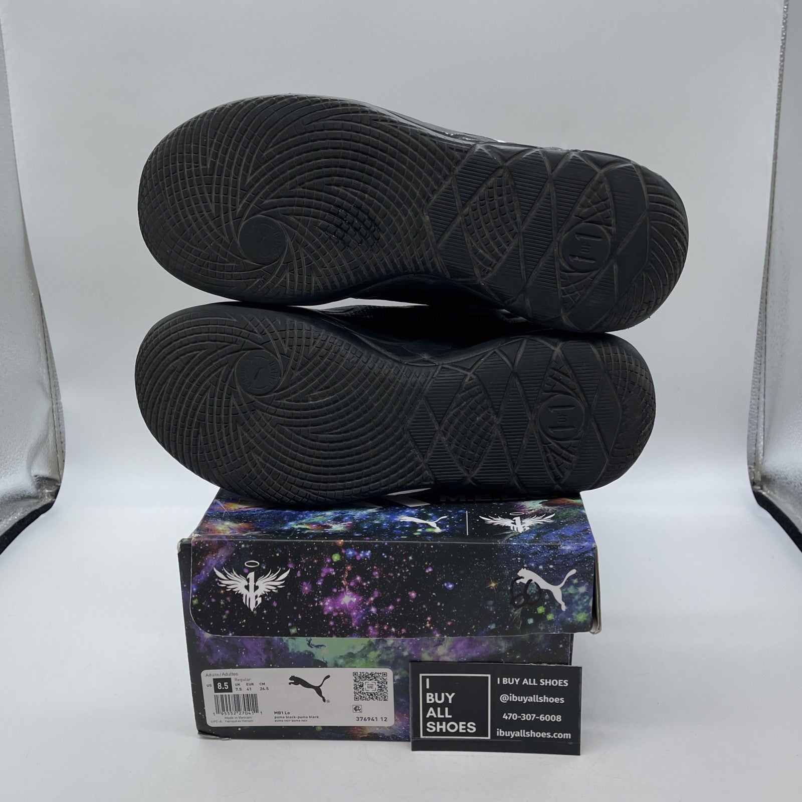 Size 8.5 - PUMA MB.01 Lo Team Colors Black Grey Suede Leather (376941-12)