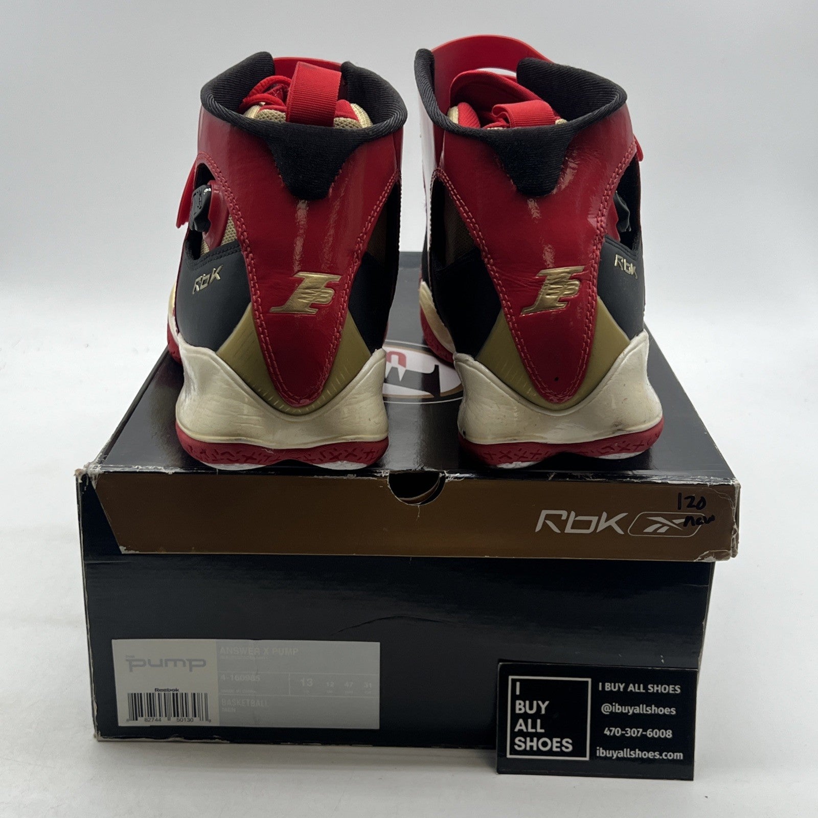 Size 13 - Reebok Answer X Pump Black Red (4-160985)