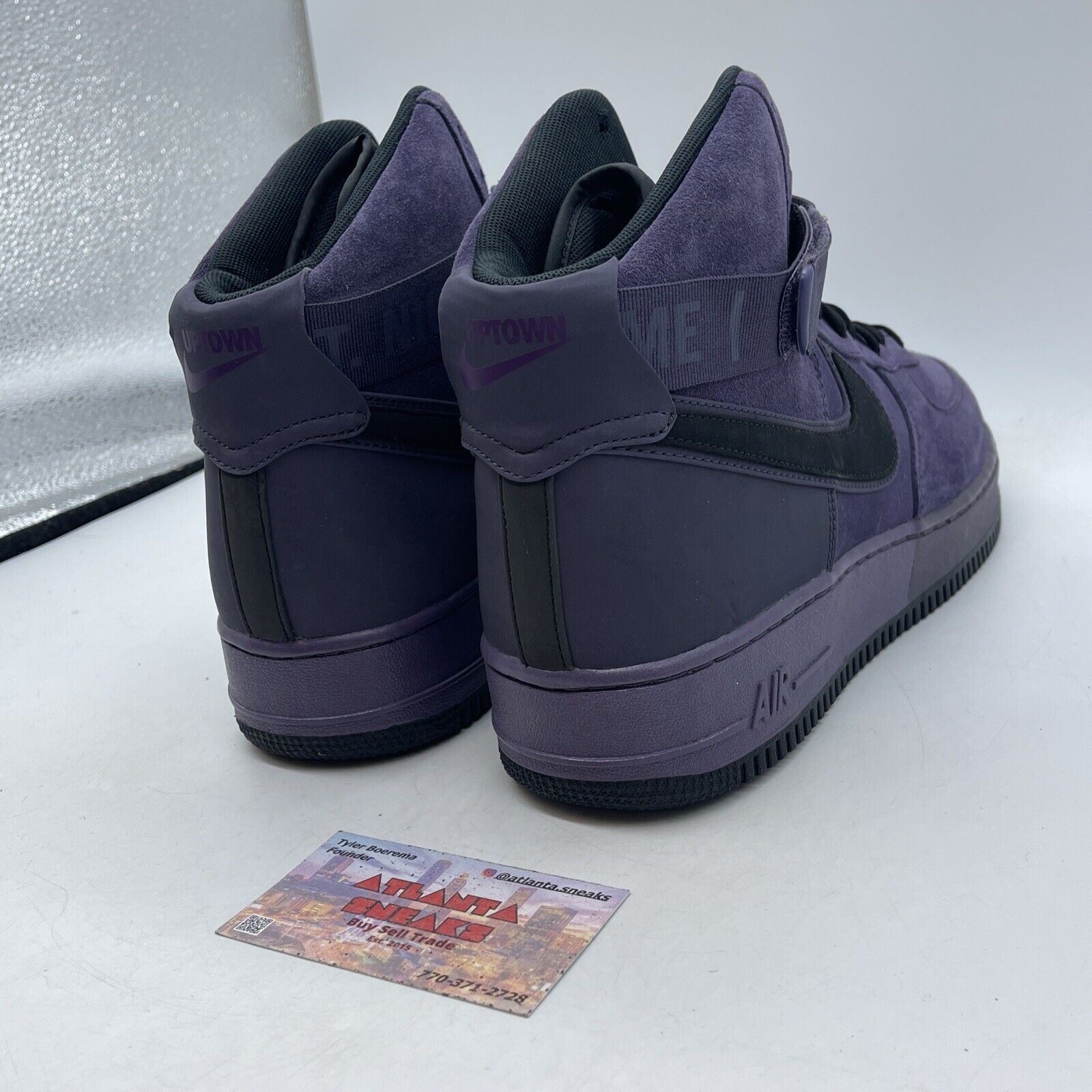 Size 12 - Nike Air Force 1 '07 QS High Harlem Purple Black Suede (573967-500)