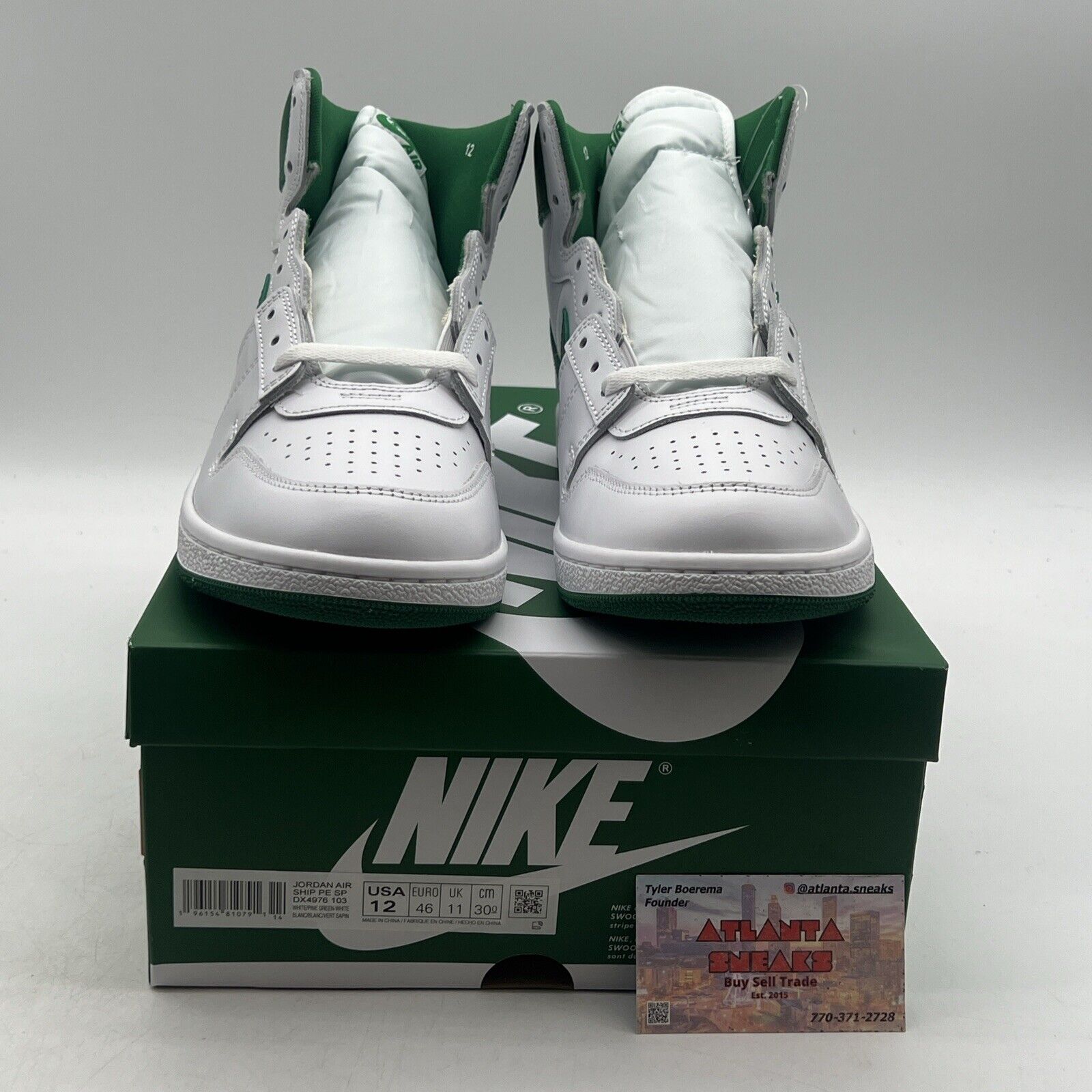 Size 12 - Jordan Air Ship PE SP Pine Green White Leather (DX4976-103)