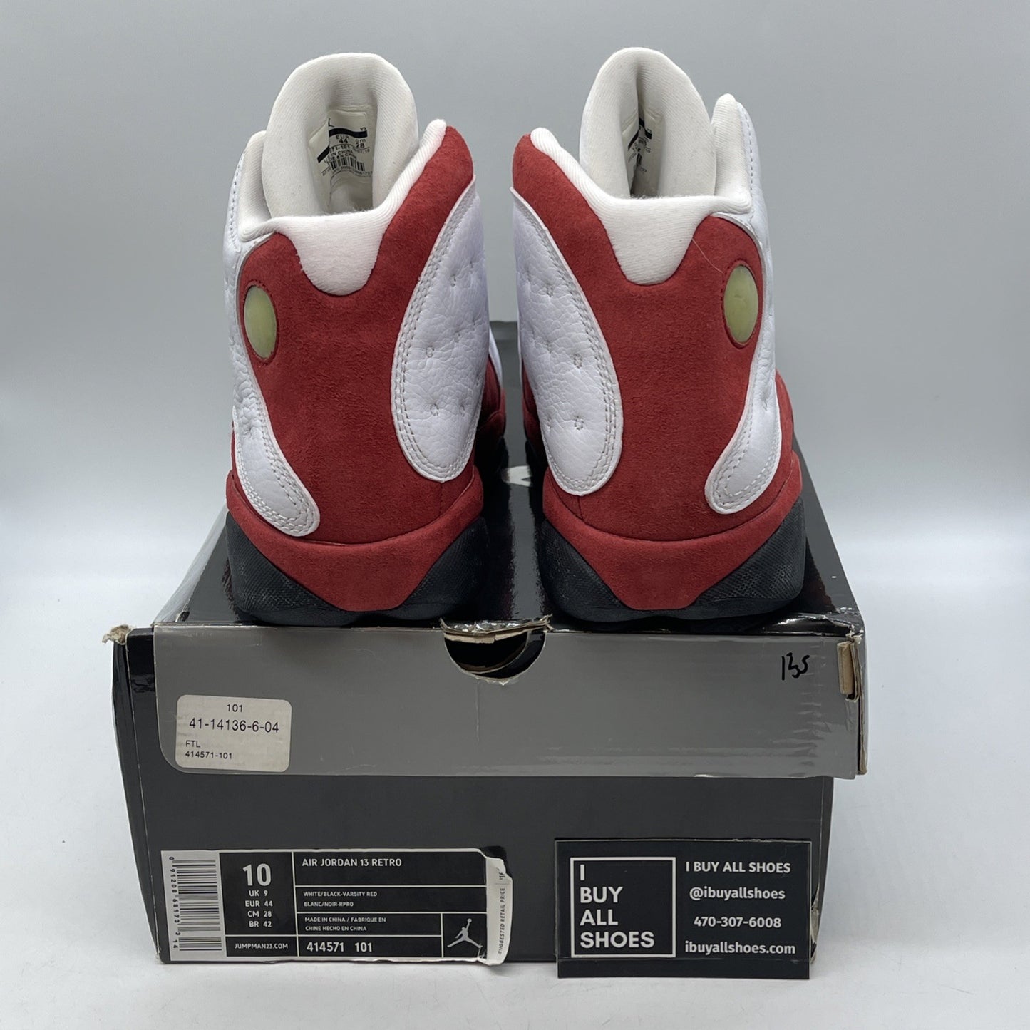 Size 10 - Air Jordan 13 Retro 2010 Cherry White Red Leather Suede (414571-101)
