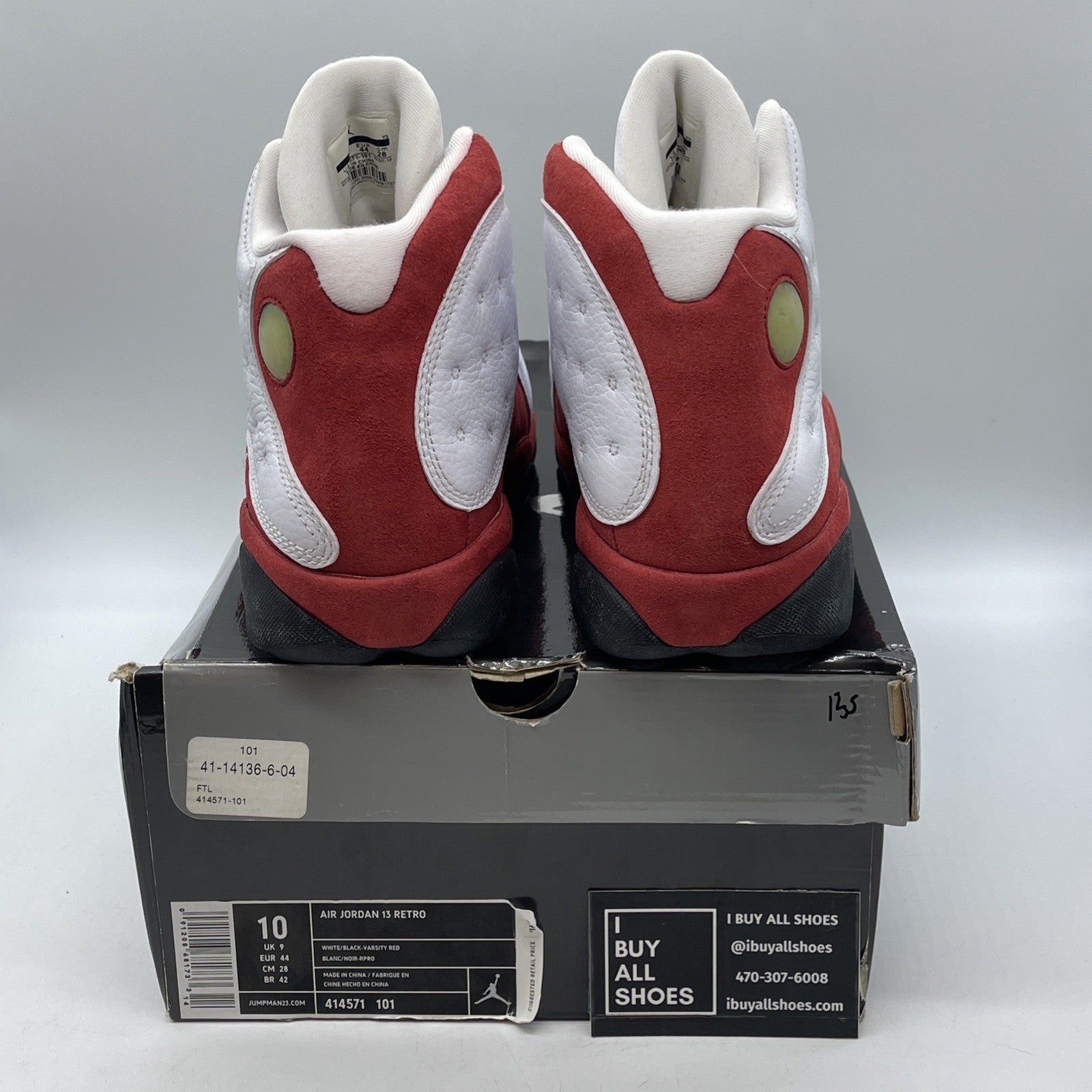 Size 10 - Air Jordan 13 Retro 2010 Cherry White Red Leather Suede (414571-101)