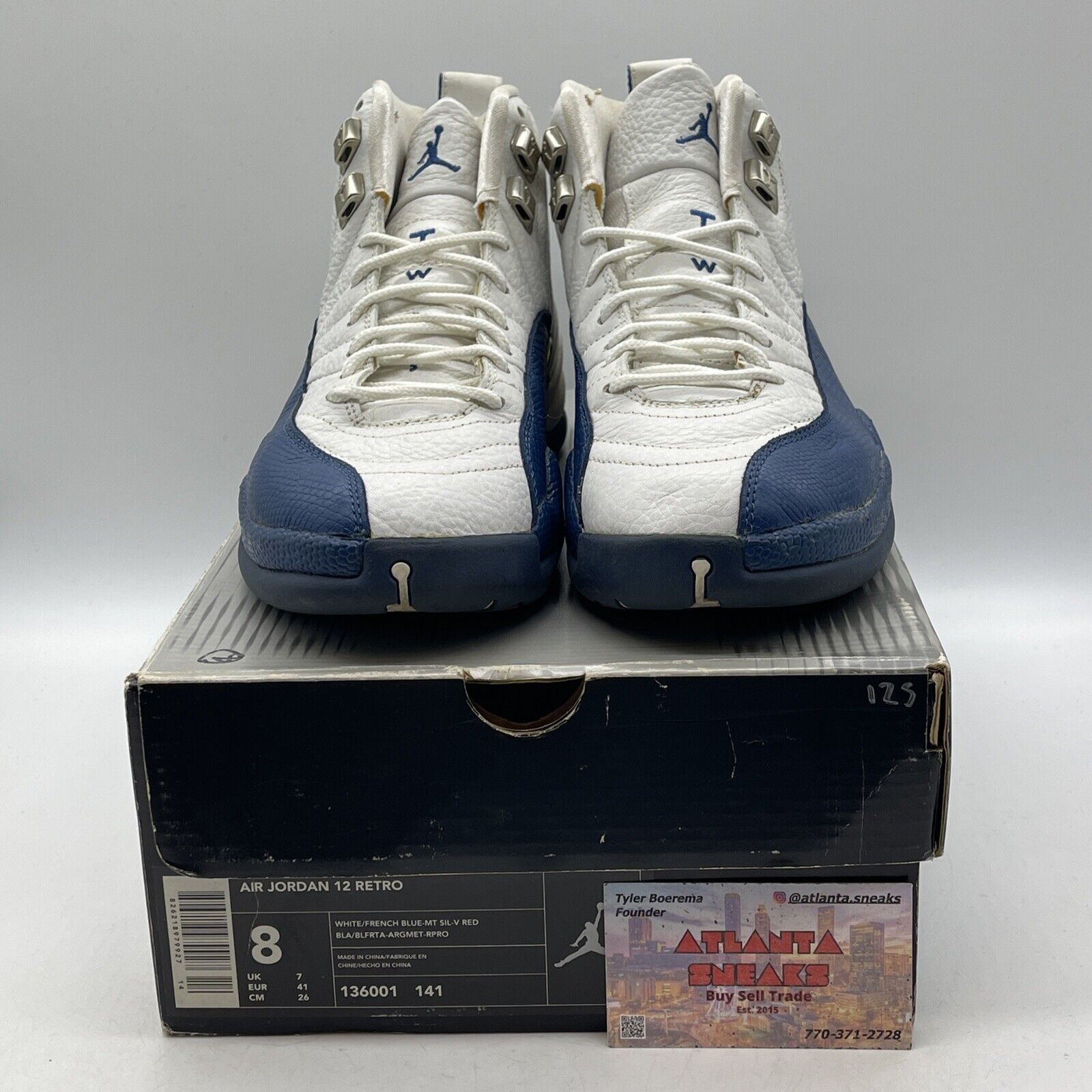 Size 8 - Air Jordan 12 Retro 2004 French Blue White Leather (136001-141)