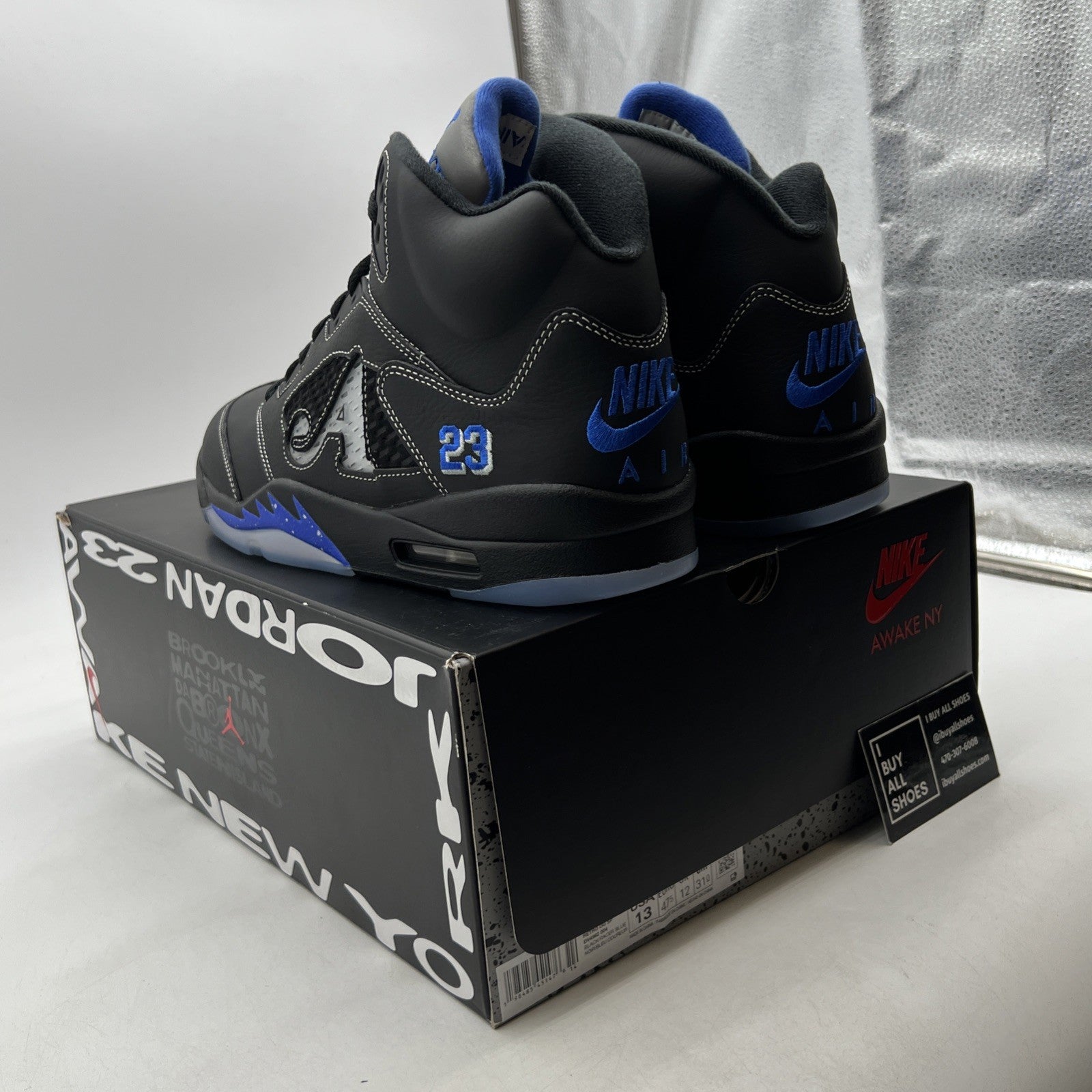 Size 13 - Awake NY x Air Jordan 5 Retro Boro - Racer Blue (DV4982-004)