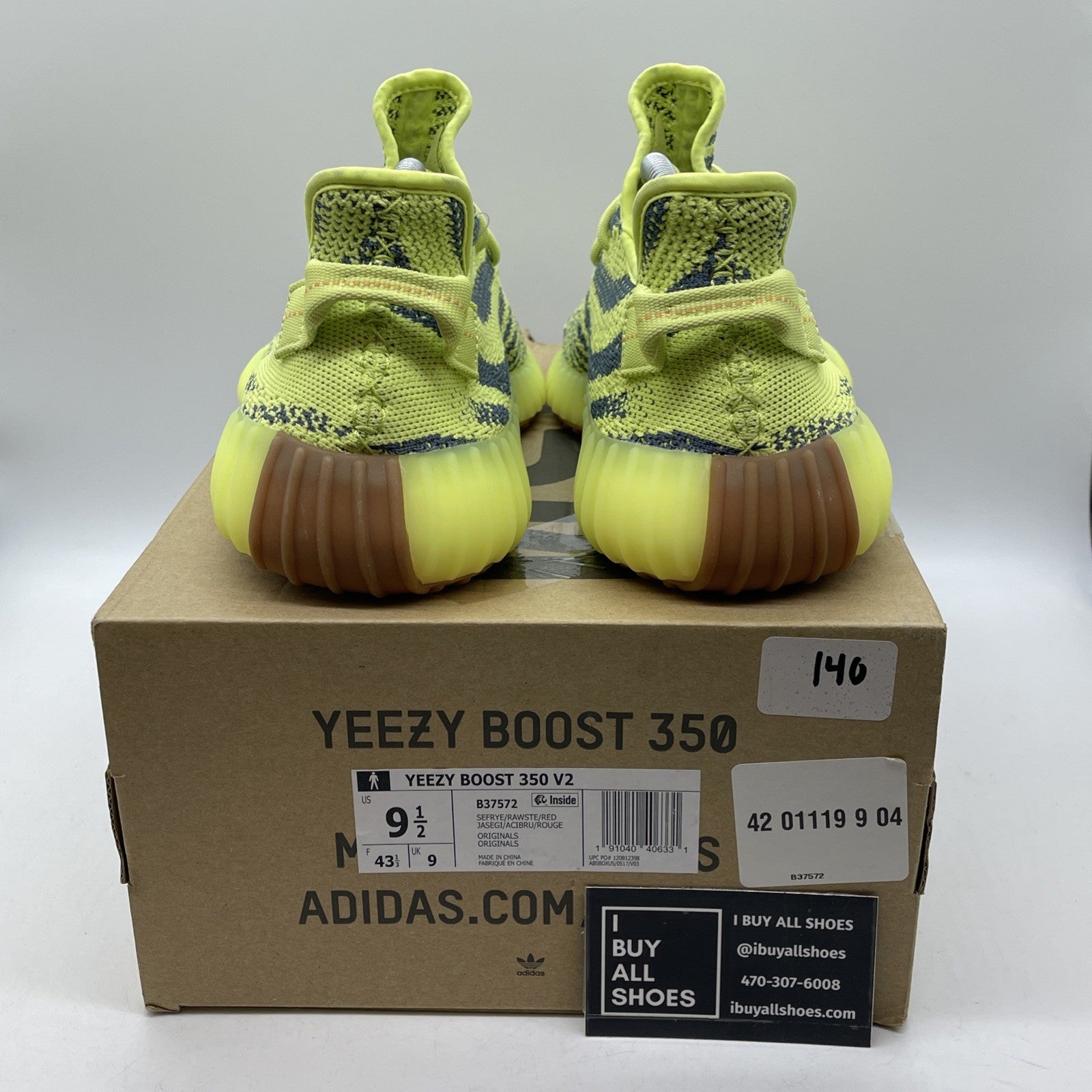 Size 9.5 - adidas Yeezy Boost 350 V2 Low Semi Frozen Yellow Suede (B37572)