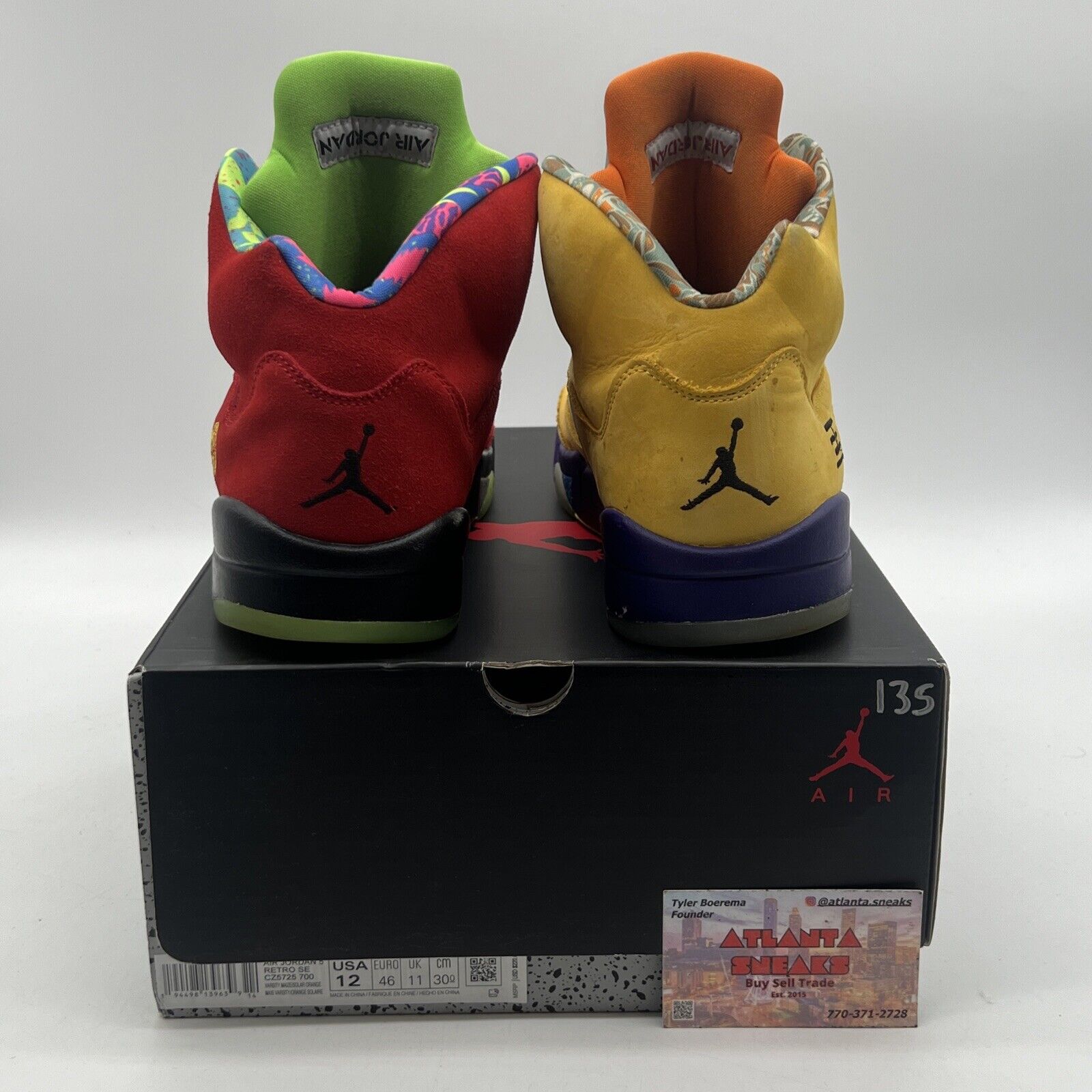 Size 12 - Jordan 5 Retro Solar Orange Yellow Red Suede Grey Green (CZ5725-700)