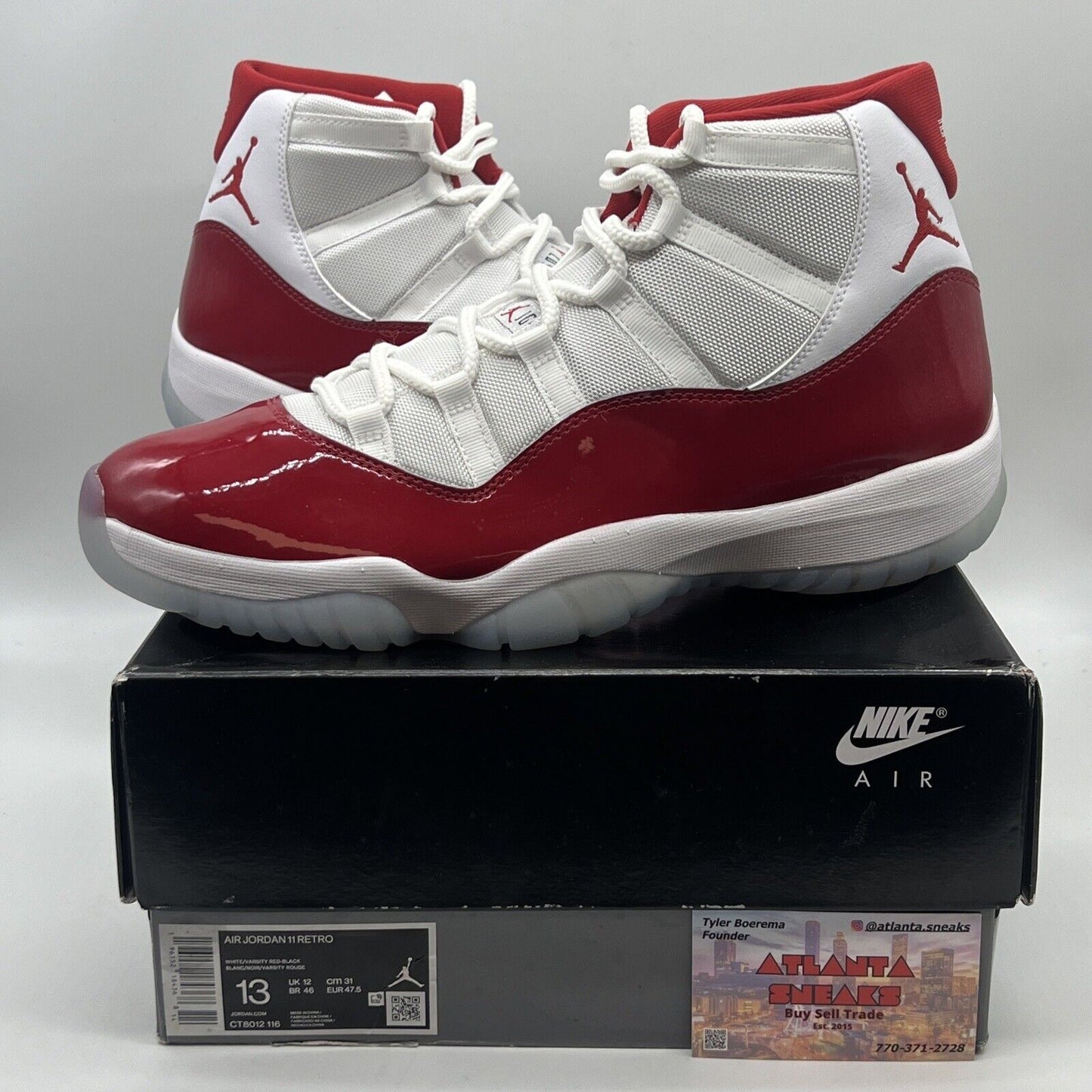 Nike Air Jordan 11 “Cherry” White Varsity Red Men’s Size 13 CT8012-116 Brand New