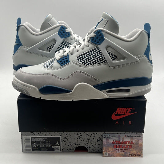 Size 12 - Air Jordan 4 Retro 2024 Military Blue (FV5029-141).