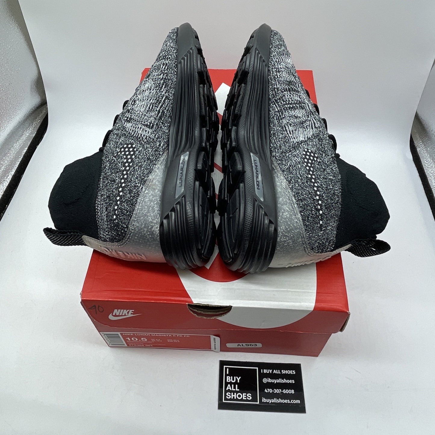 Size 10.5 - Nike Lunar Magista 2 Flyknit FC Black White Suede (876385-001)