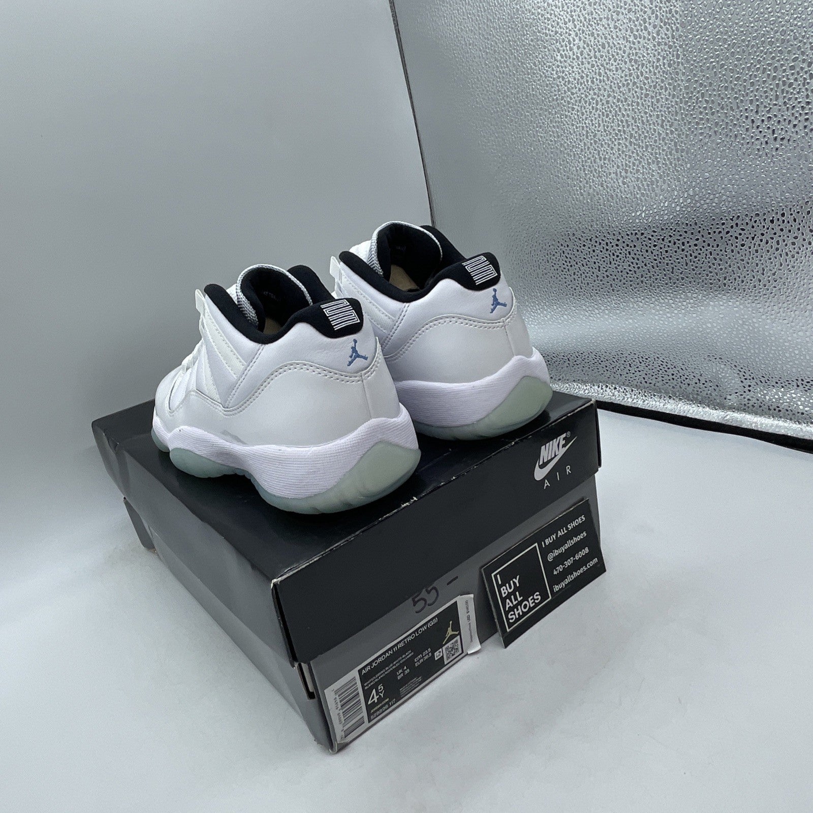 Size 4.5Y - Air Jordan 11 Retro Low Legend Blue (528896-117)