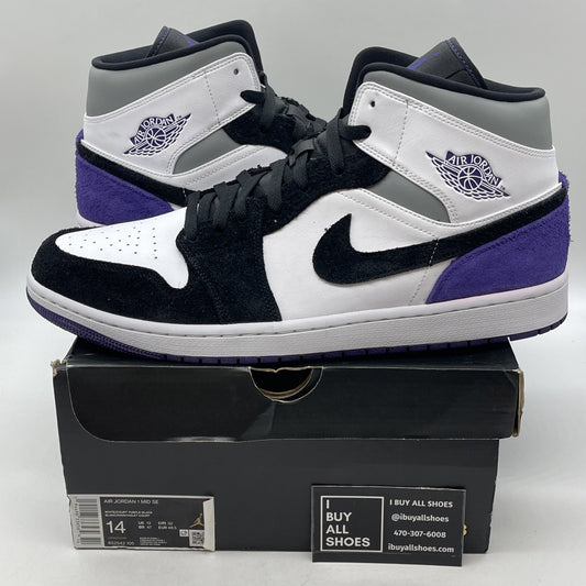 Size 14 - Air Jordan 1 SE Mid Varsity Purple (852542-105)