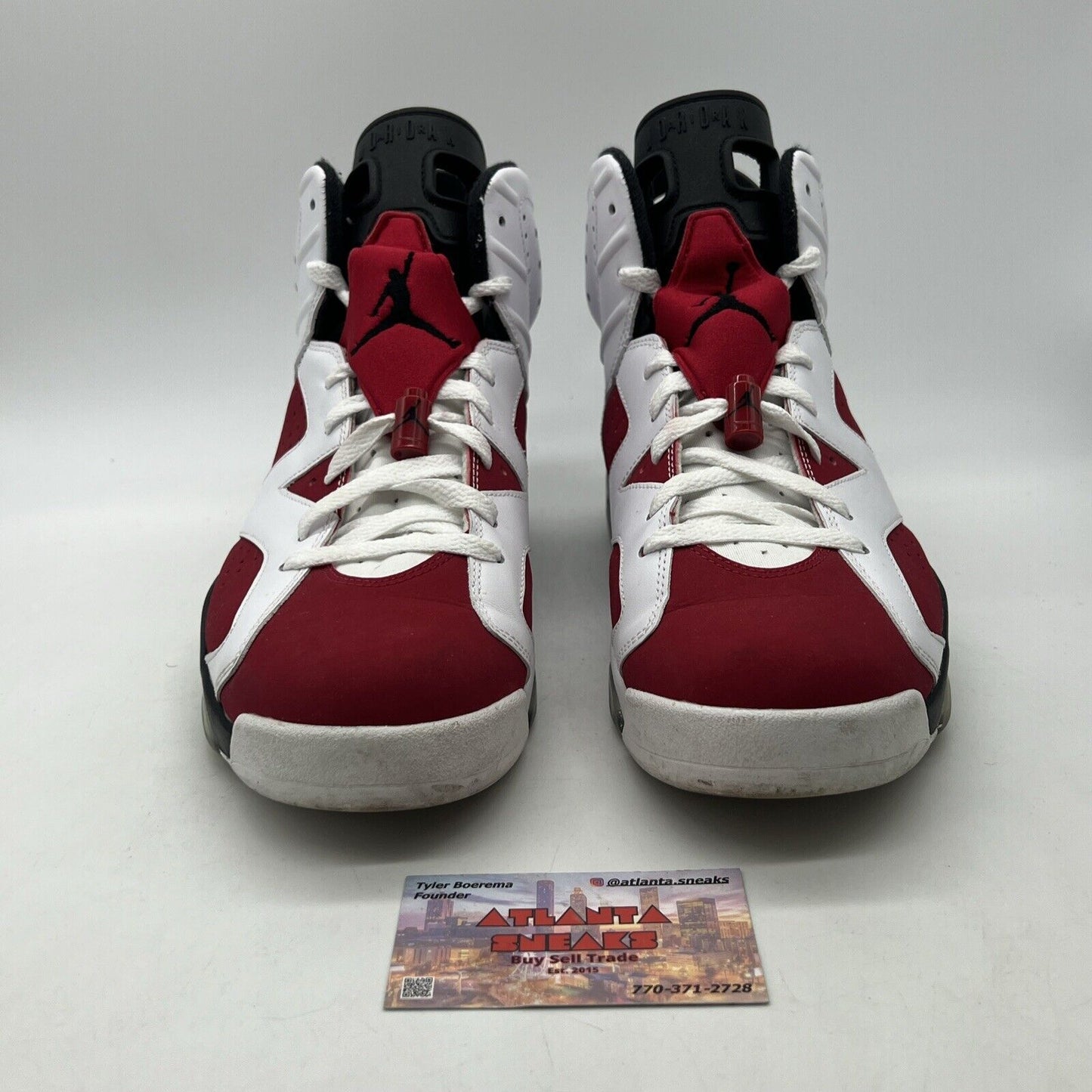 Size 11 - Air Jordan 6 Retro 2014 Carmine Red Black White Suede (384664-160)