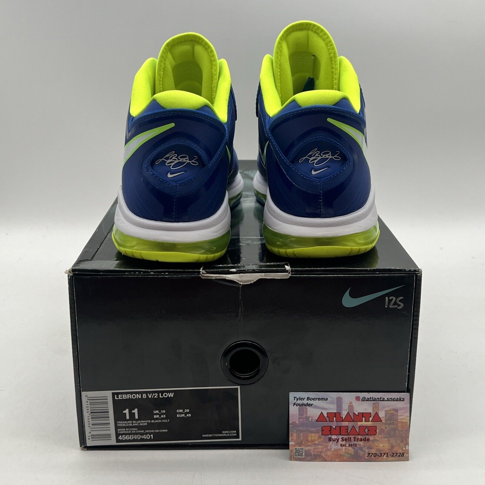 Size 11 - Nike LeBron 8 V/2 2011 Low Sprite White Blue (456849-401)