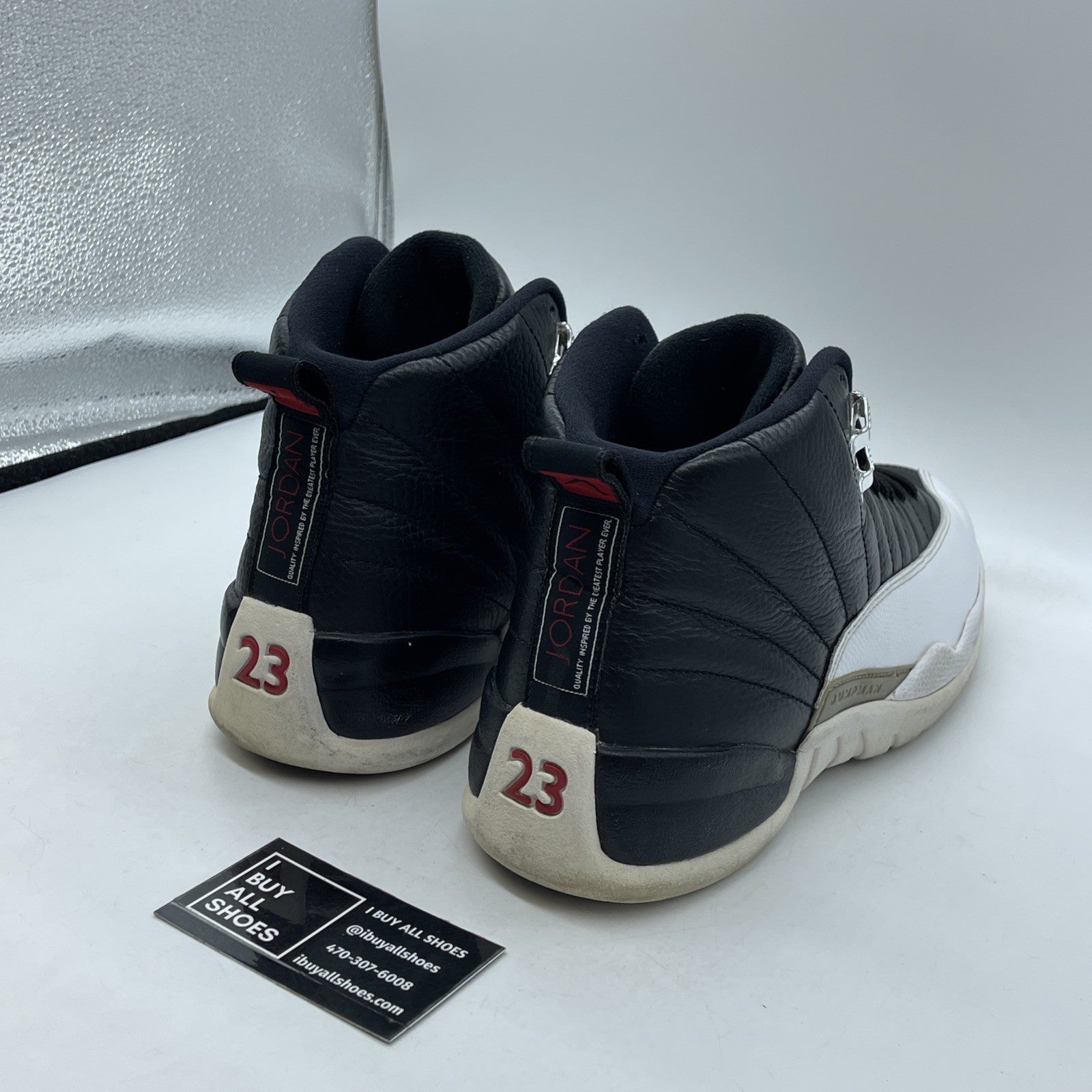 Size 11.5 - Air Jordan 12 Retro 2012 Playoff Black White Leather (130690-001)