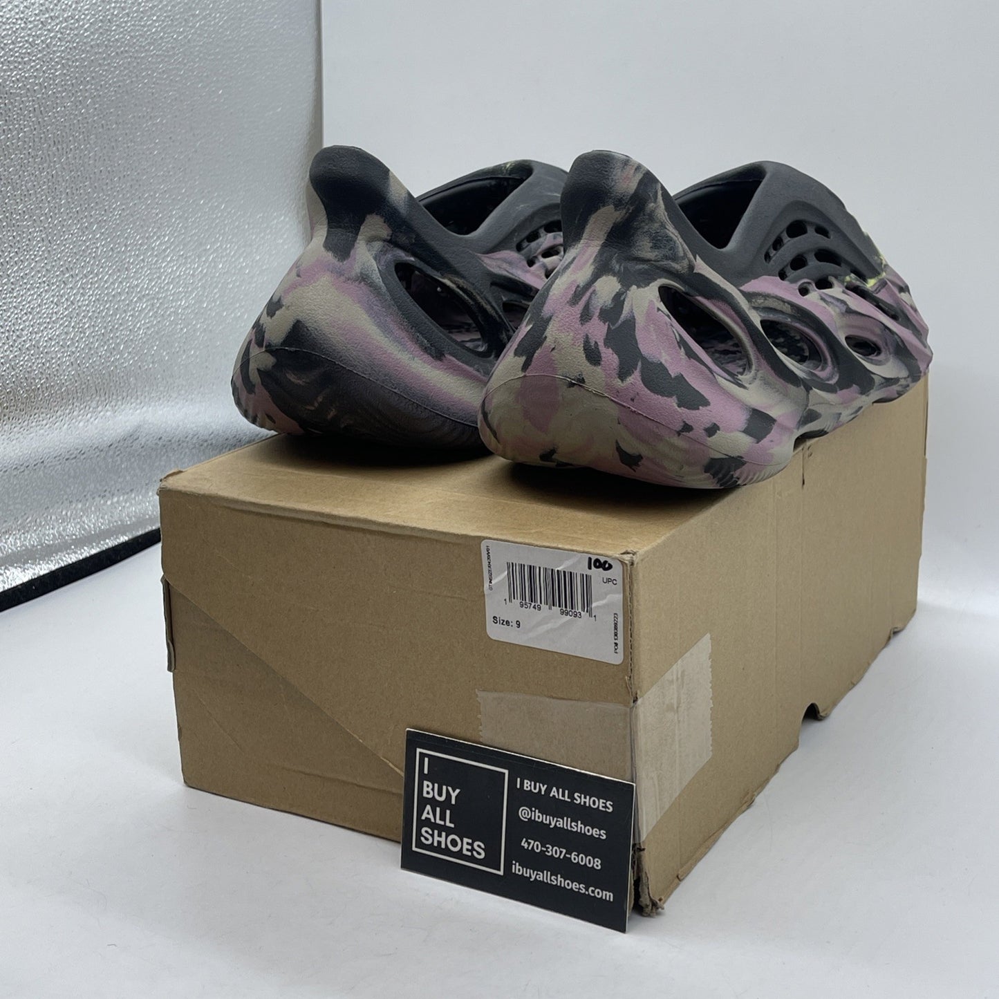 Size 9 - Adidas Yeezy Foam Runner MX Carbon Black Purple Rubber (IG9562)